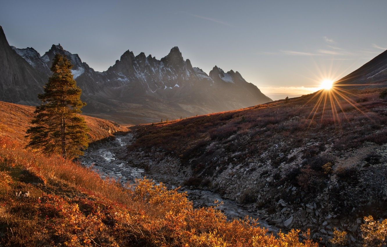 Wallpaper autumn, mountains, morning image for desktop, section пейзажи