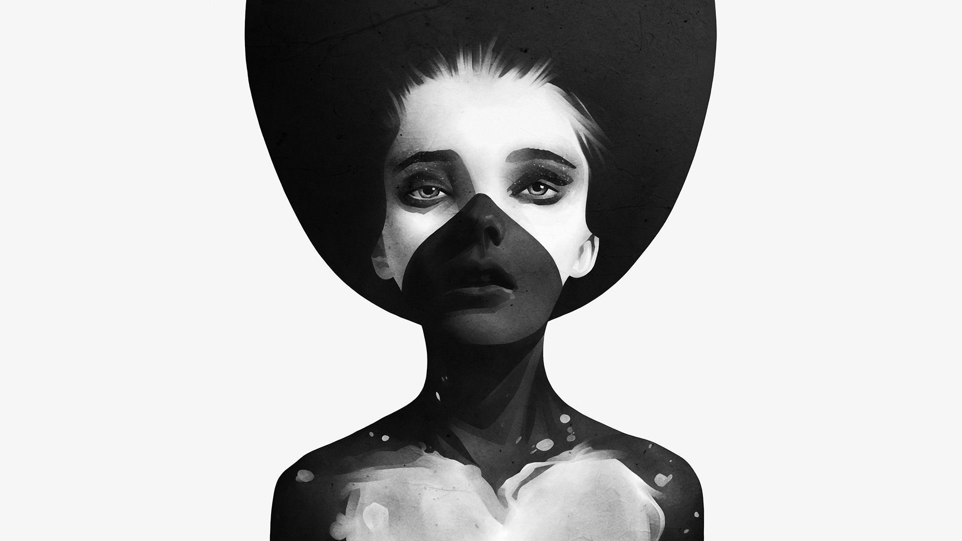 #body paint, #white, #black, #monochrome, #women, #artwork wallpaper. Mocah.org HD Desktop Wallpaper