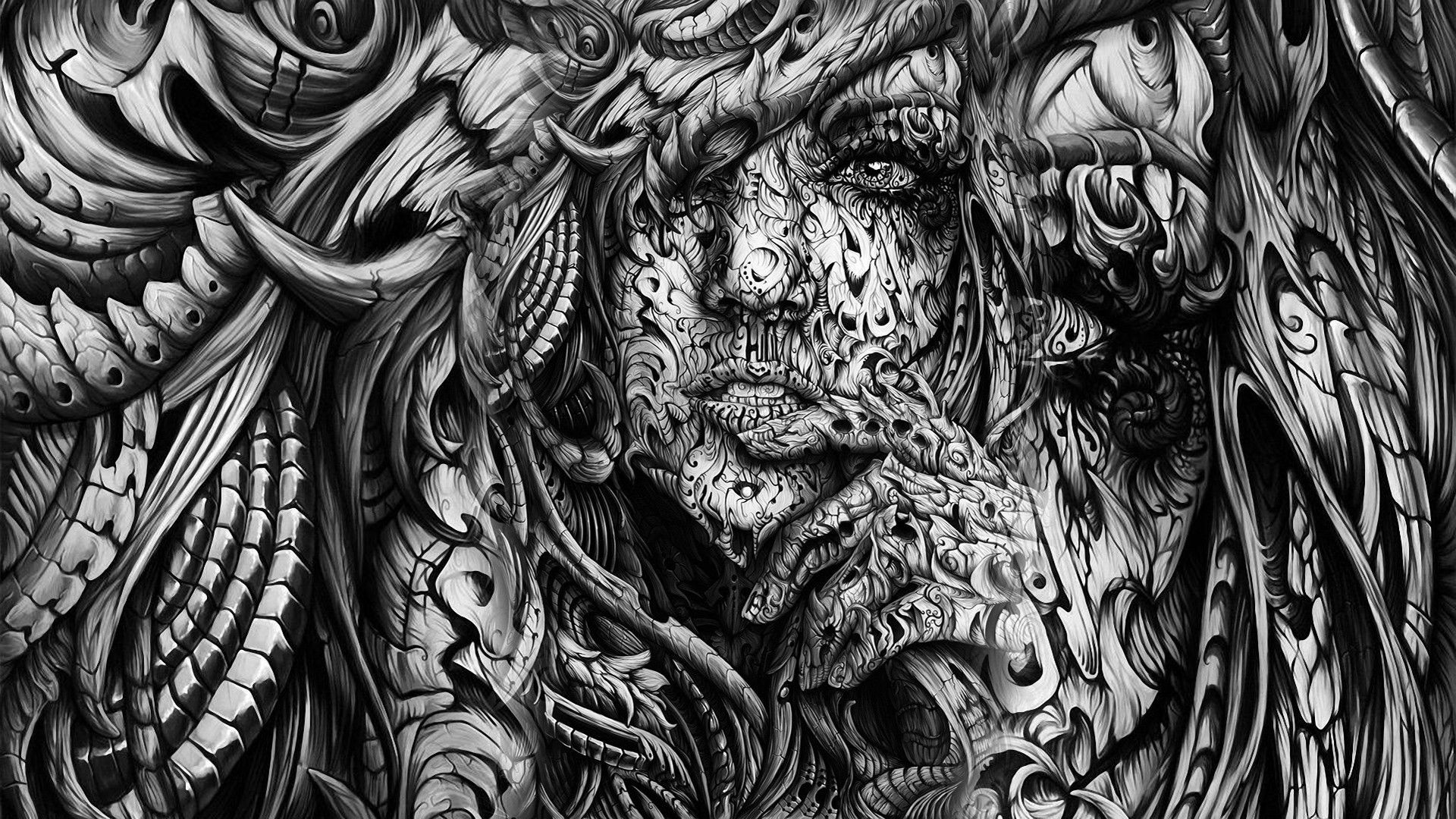Modern White Art Wallpaper