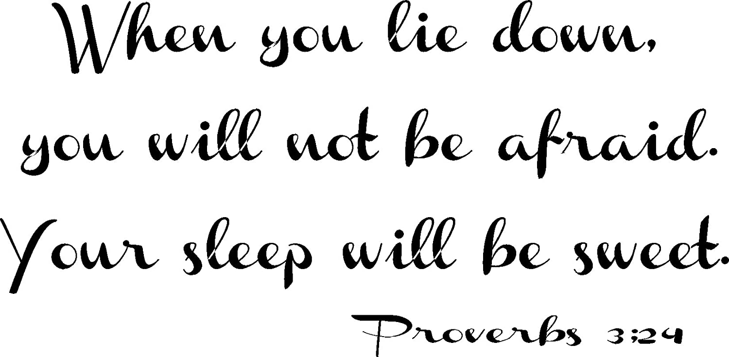Proverbs 3:24, Vinyl Wall Art, When You Lie Down, Will Not Be Afraid Sleep Sweet: Home & Kitchen