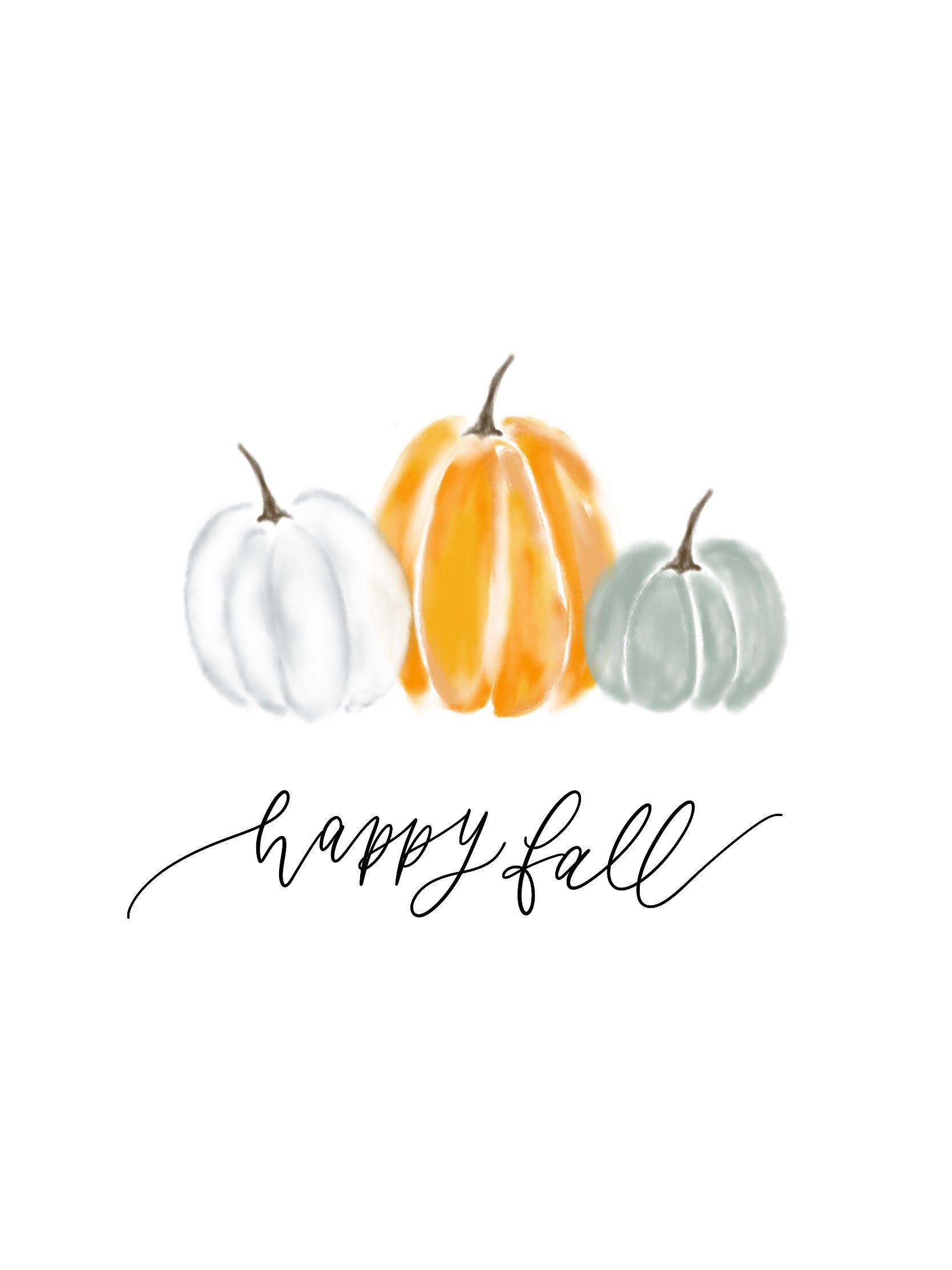 Happy Fall! Dress up your home for the season with these watercolor pumpkins!. Fall wallpaper, Cute fall wallpaper, iPhone wallpaper fall
