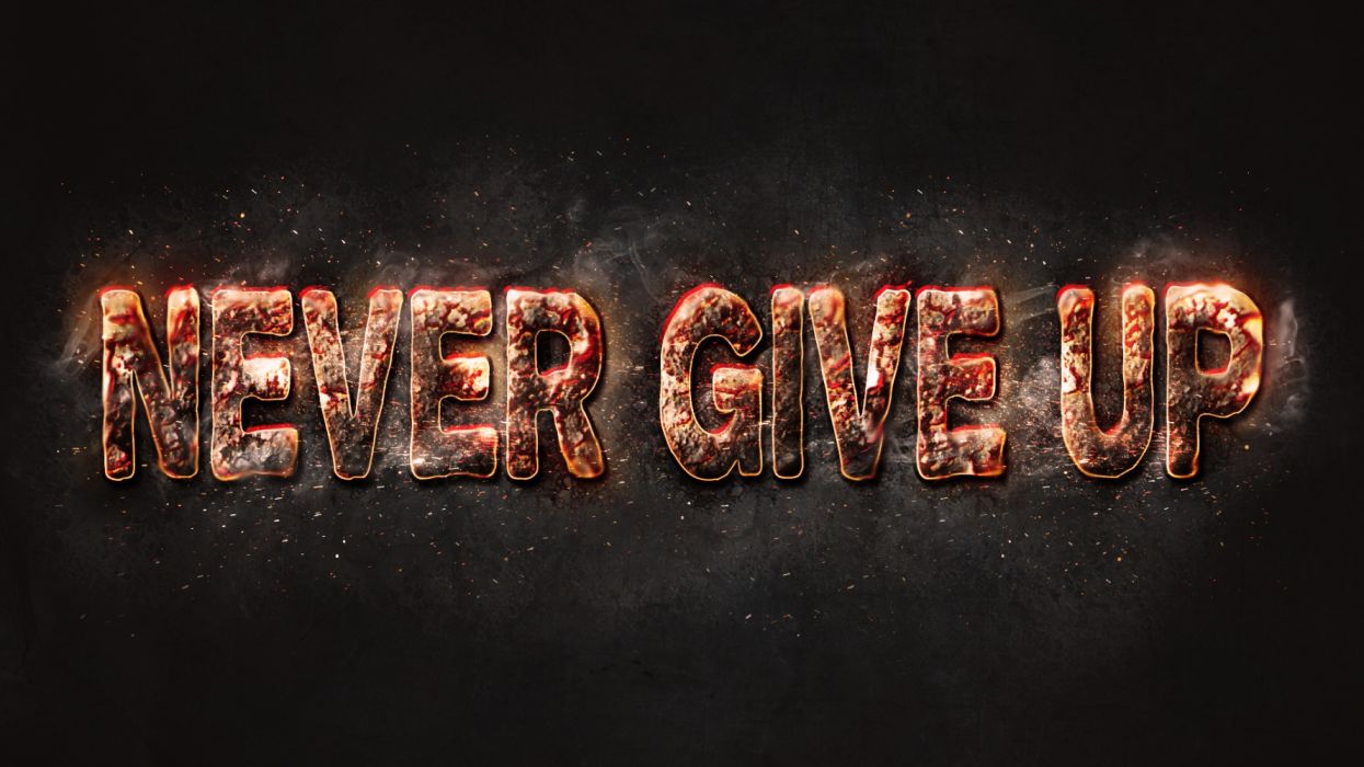 Never give up abstracto texto wallpaperx1080