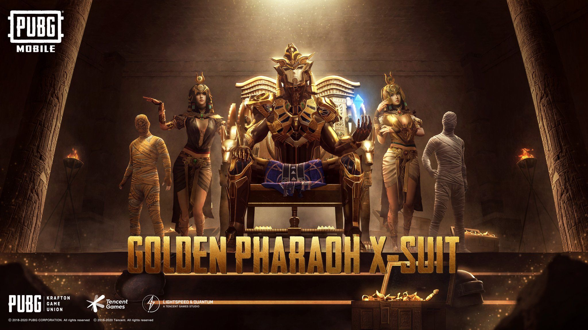 PUBG Mobile Golden Pharaoh X Suit Set 4K Wallpaper 32679