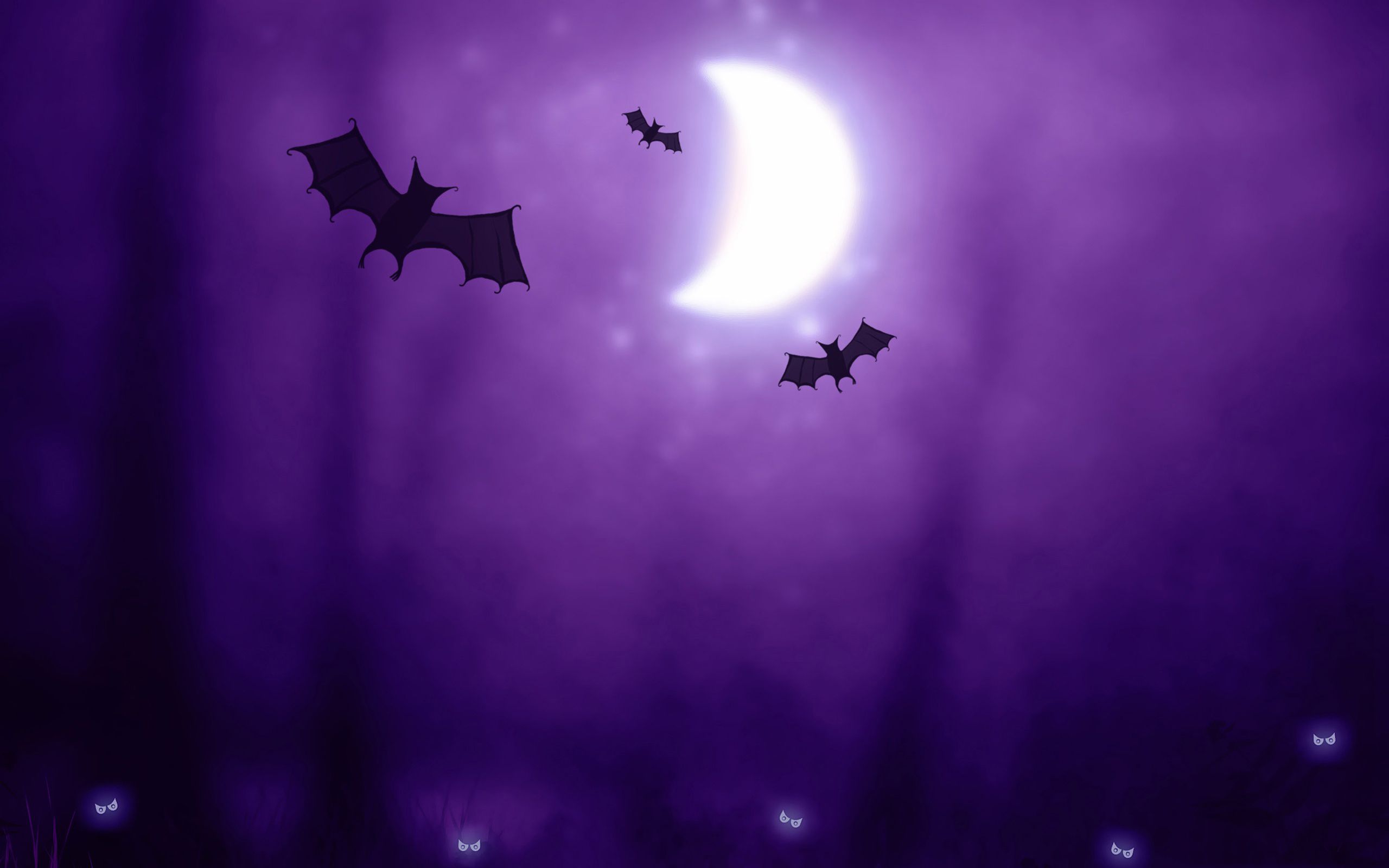 Wallpaper Halloween Bats, Moon, Purple, HD, Celebrations / Halloween,. Wallpaper for iPhone, Android, Mobile and Desktop