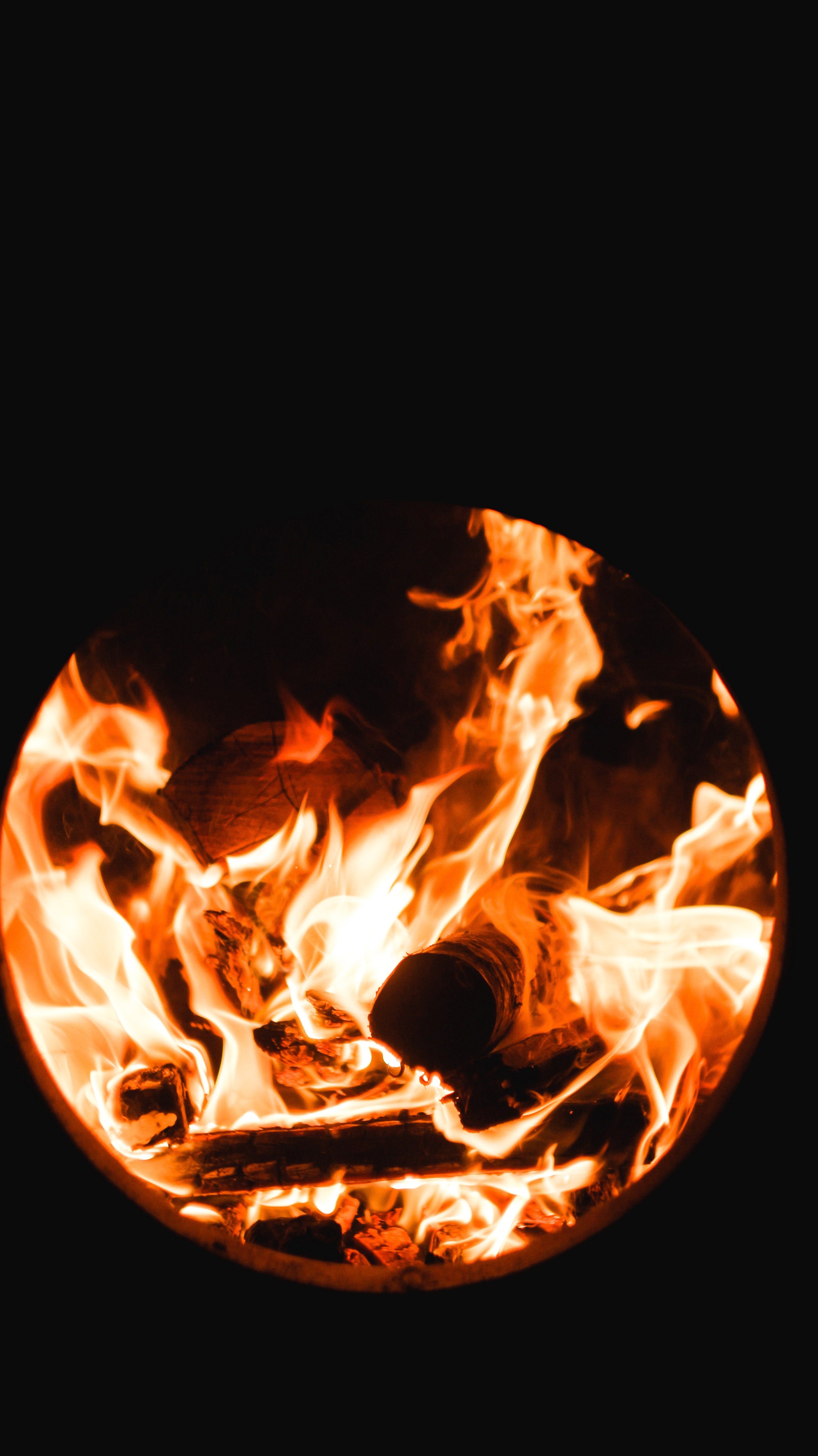 Wallpaper / dark fire orange and flame HD 4k wallpaper free download