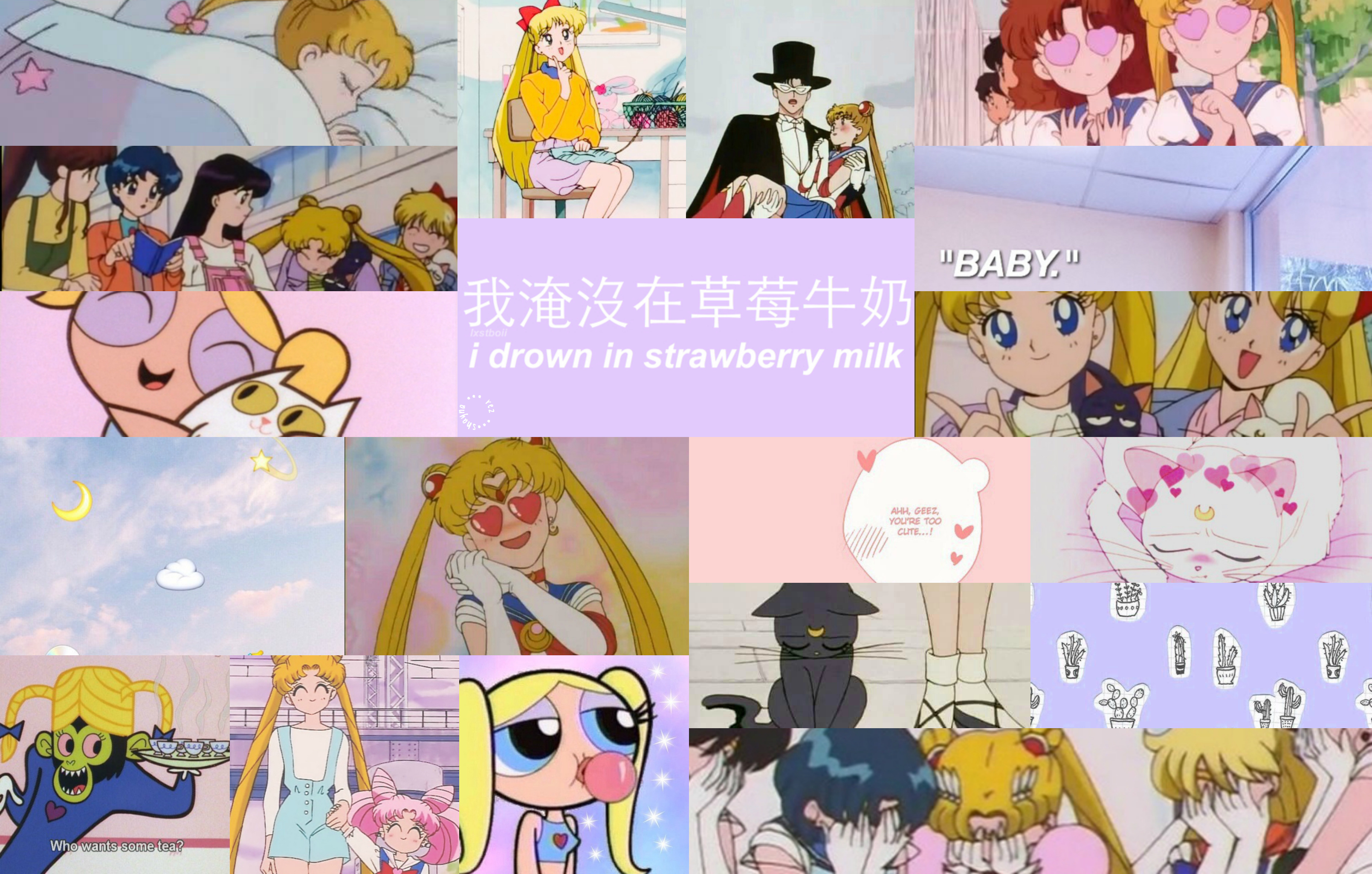 Custom Aesthetic Collage Wallpaper, Custom Aesthetic Collage Laptop MacBook Wallpaper, Aesthetic Collage Wallpaper. Sailor Moon Wallpaper, Sailor Moon Wallpaper Aesthetic, Sailor Moon Aesthetic Wallpaper