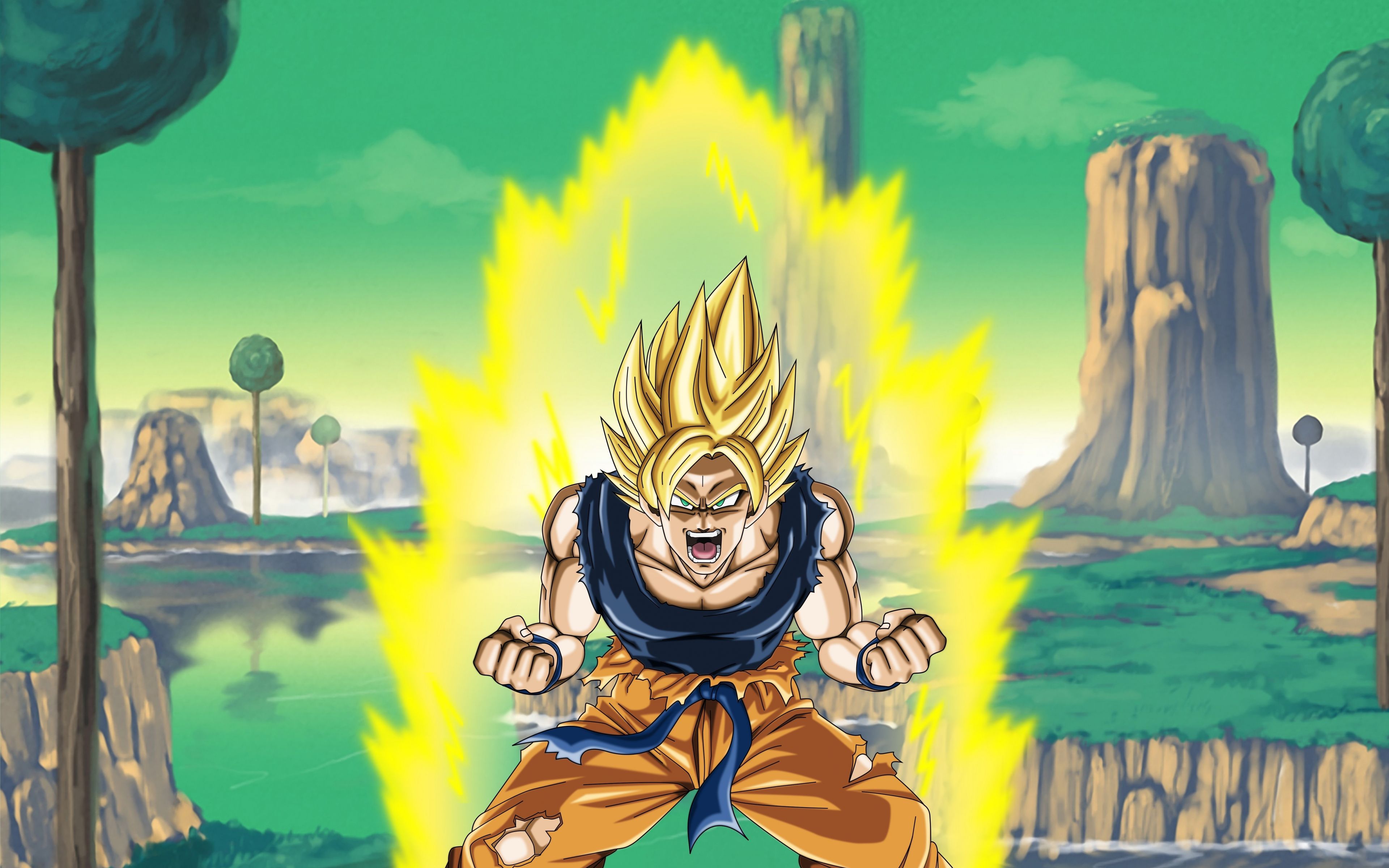 Download 3840x2400 wallpaper angry goku, anime boy, super saiyan, 4k, ultra HD 16: widescreen, 3840x2400 HD image, background, 2011