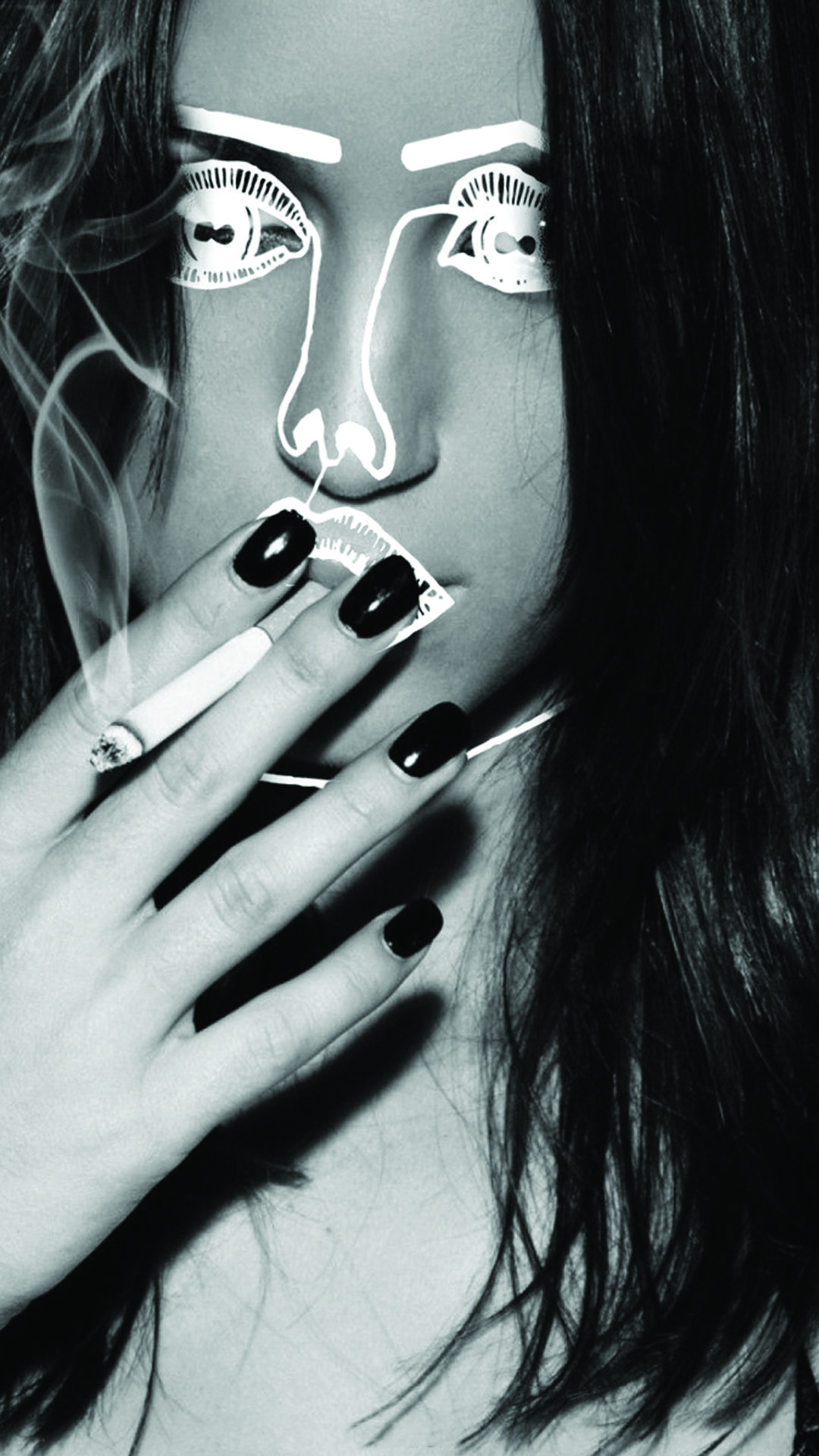 New Android Wallpaper: Disclosure Face Girl Smoking Black And White Android Wallpaper