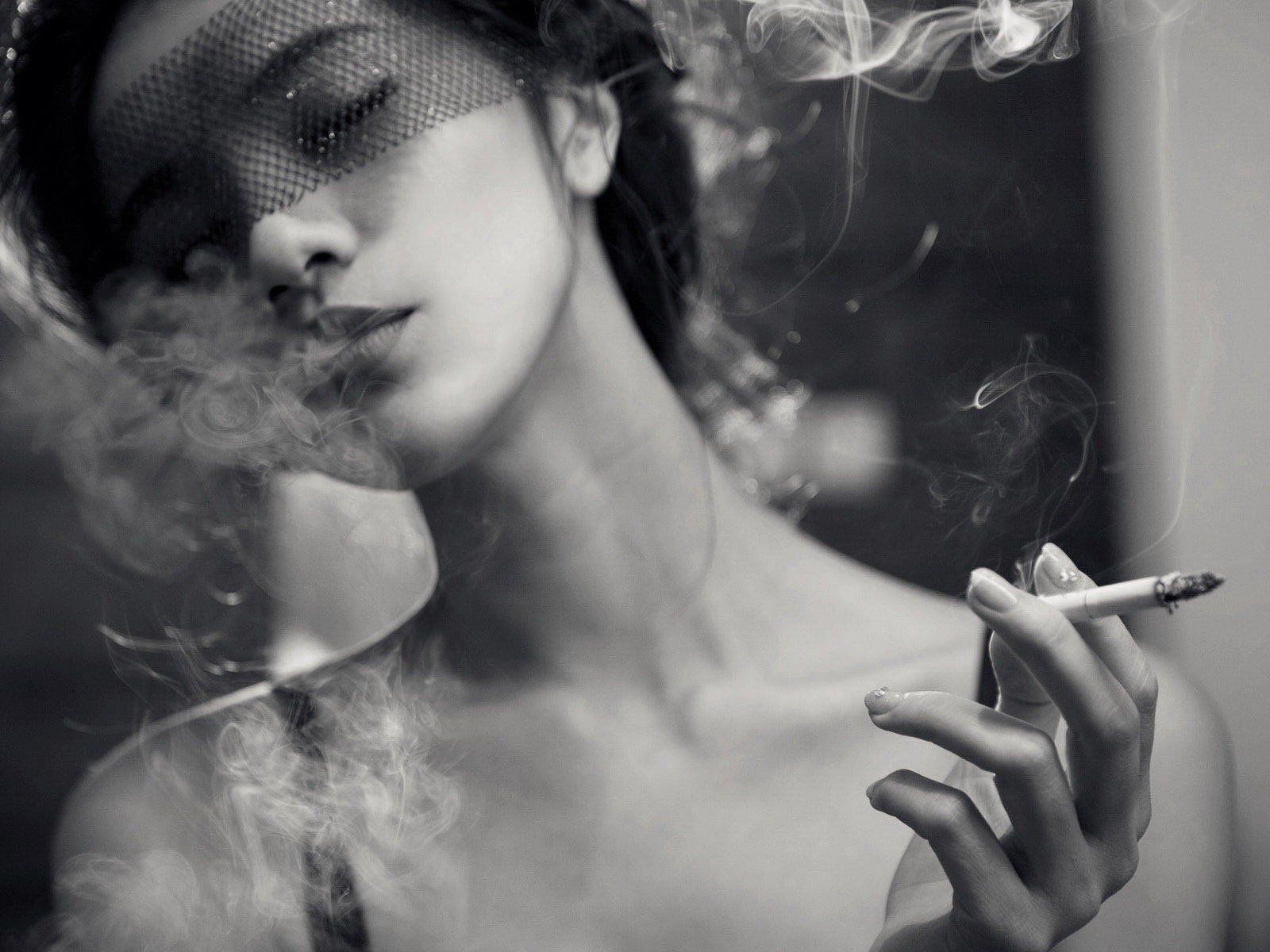 Smoking Black White Asian Girl