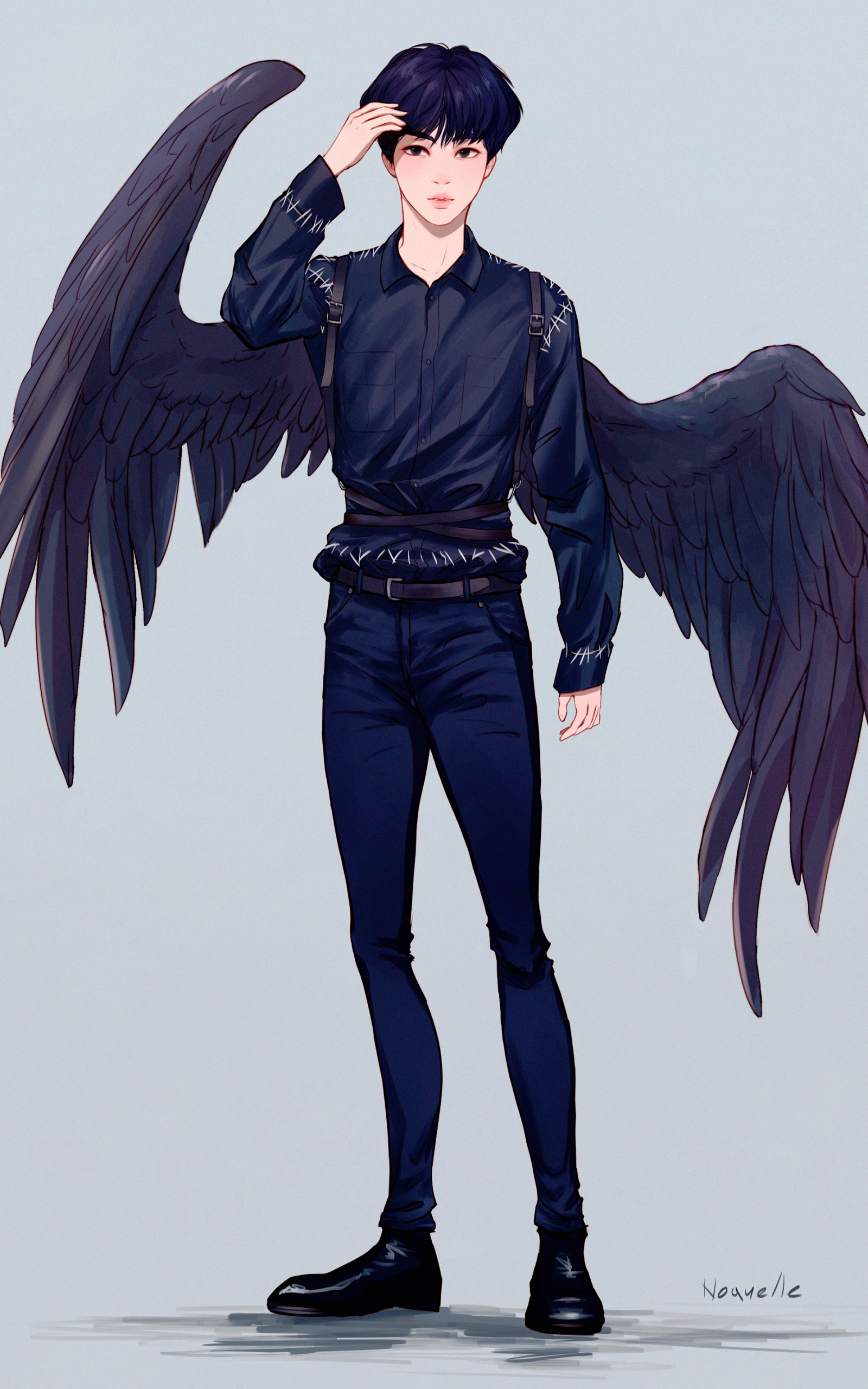 Bts, Kim Seok Jin, Wings, Anime Style, Korean Singer Jin De Bts