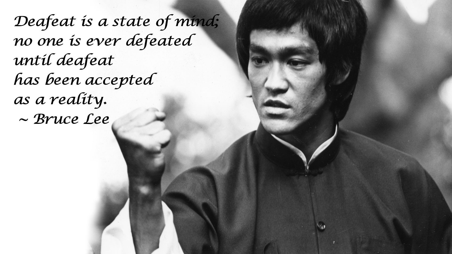 Bruce Lee defeat spelling error text typography wallpaper / Wallbase.cc. Bruce lee quotes, Bruce lee, Inspirational quotes