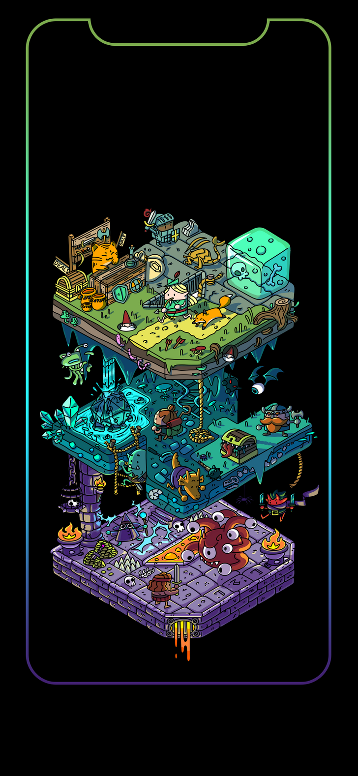 IPhone X Wallpaper Based On The Isometric DND Art By U Citysaurus_art