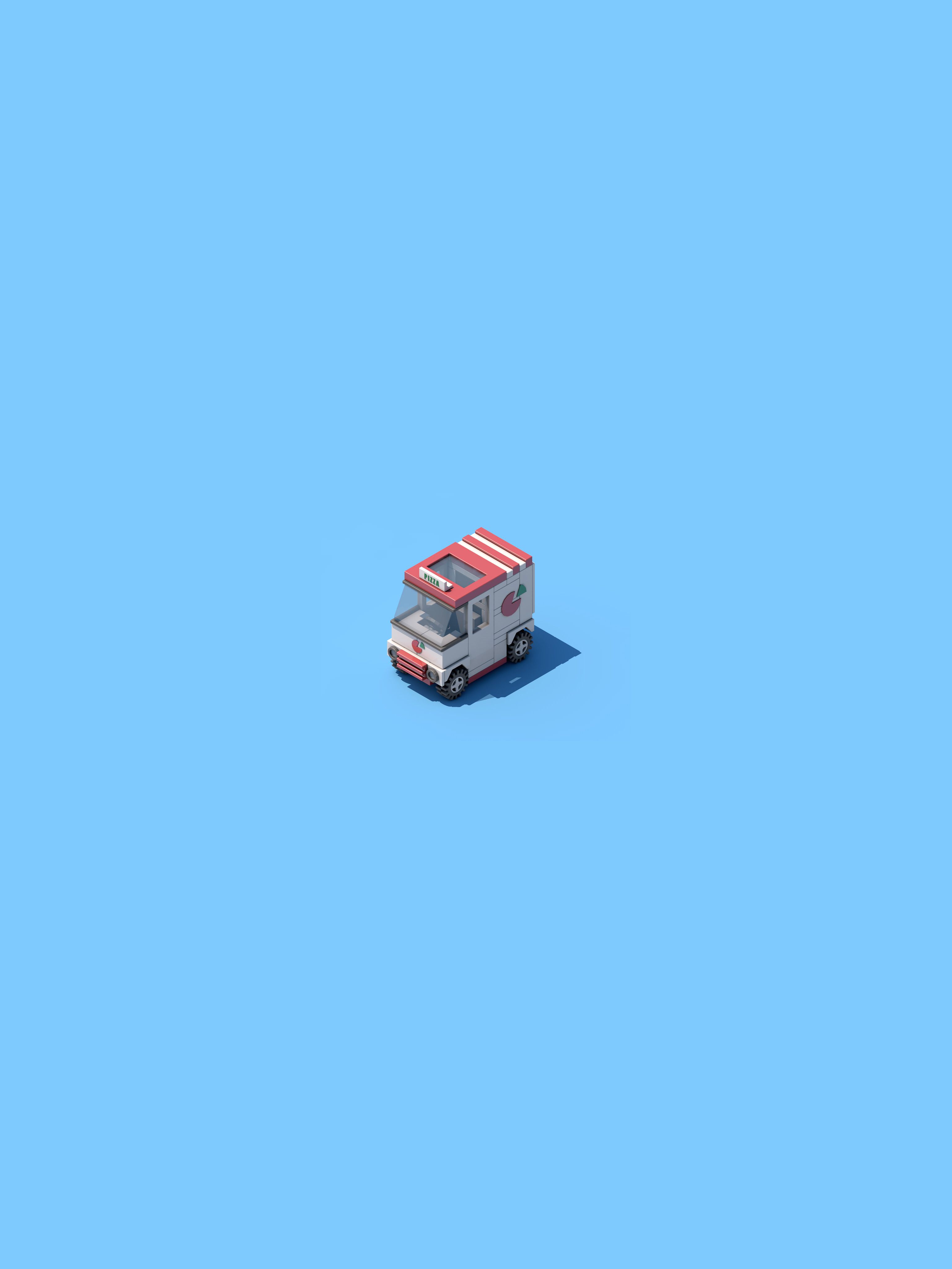 Isometric Van Mobile Wallpaper