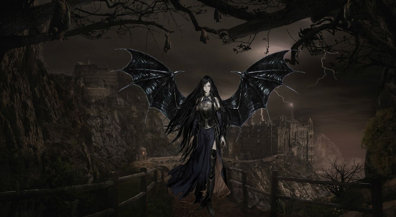 Castlevania Order of Ecclesi fantasy art dark horror gothic demons angels women landscapes castle wallpaperx1056