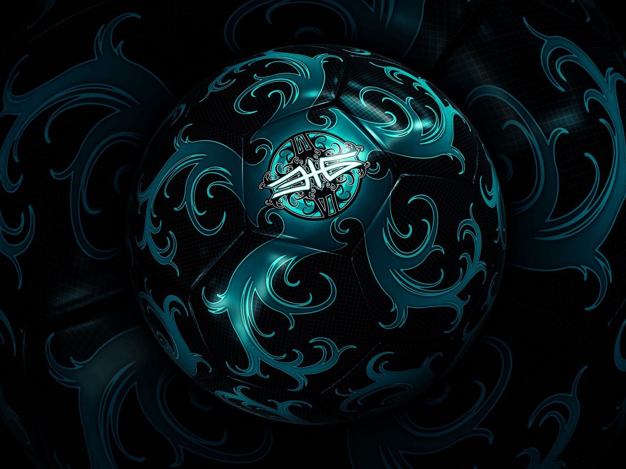 Download wallpaper 1280x960 ball, shape, spin, dark standard 4:3 HD background