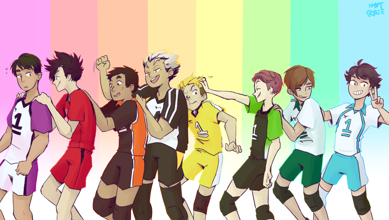 Love how the teams are rainbows all together {Captains} #Haikyuu!!. Haikyuu anime, Haikyuu fanart, Haikyuu wallpaper