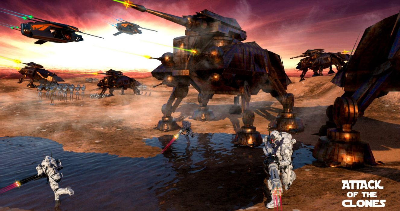 STAR WARS ATTACK CLONES Sci Fi Action Futuristic Movie Film Battle Warrior Wallpaperx1008