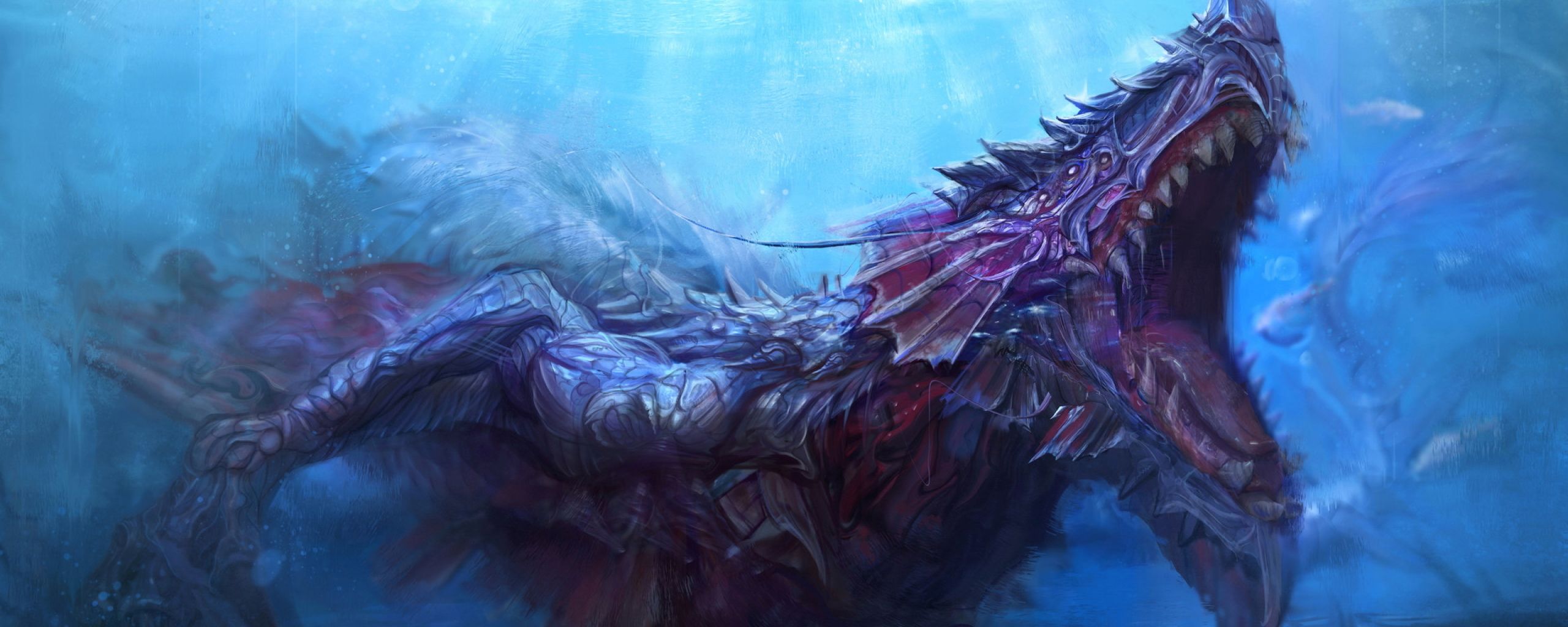 Sea Monster Underwater Creature 2560x1024 Resolution Wallpaper, HD Artist 4K Wallpaper, Image, Photo and Background