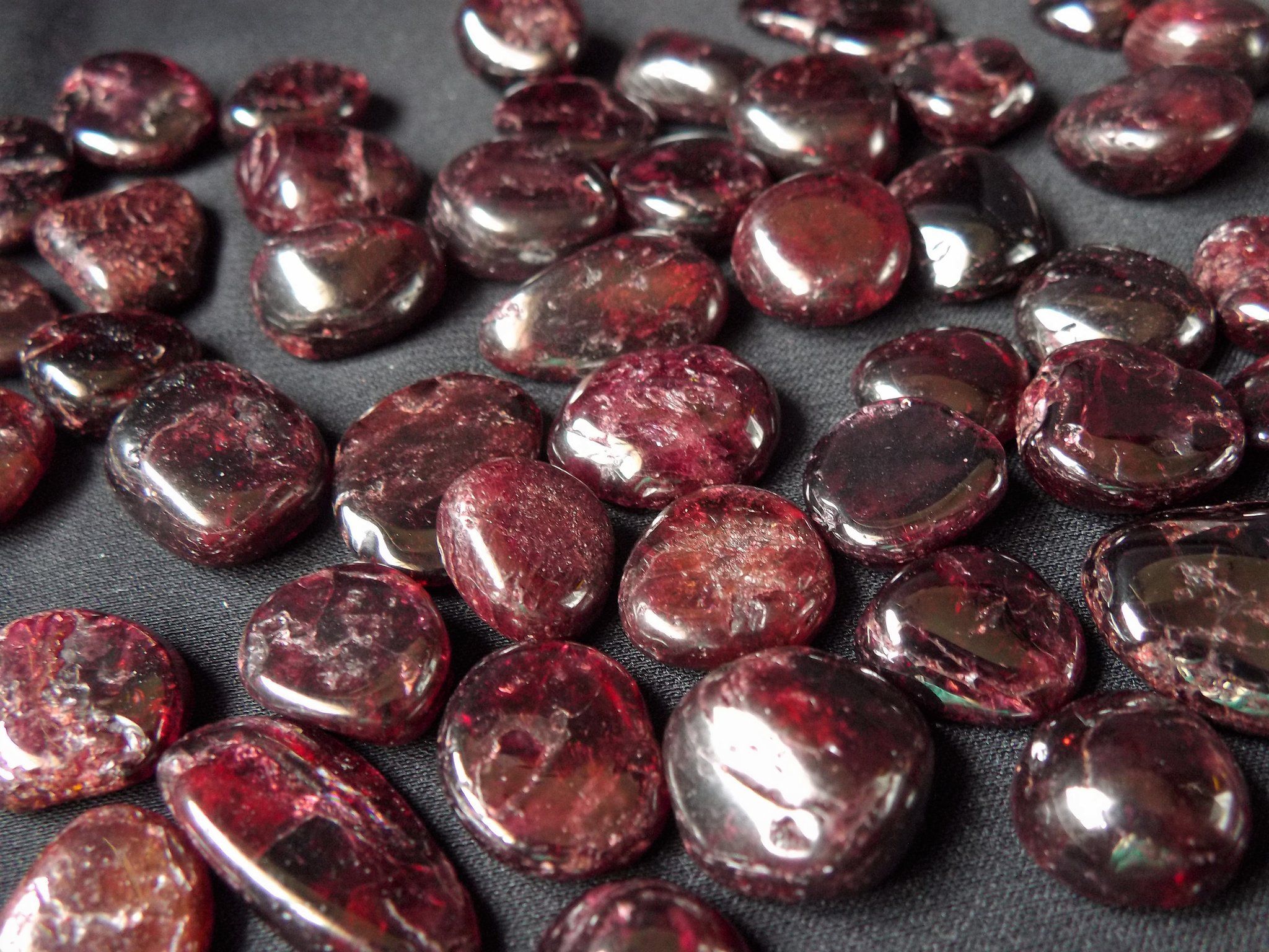 Grams Almandine Garnets Polished Tumble Crystal Healing Gemstones