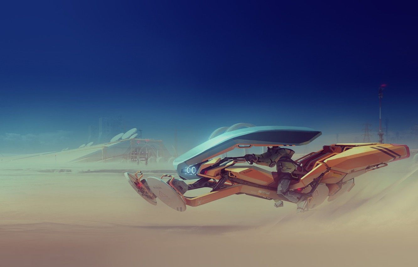 Wallpaper Future, Bike, Art, Fiction, Concept Art, Ivan Tantsiura, by Ivan Tantsiura, Hoverbike, Ridon Hoverbike 2015, Ridon Hoverbike image for desktop, section фантастика