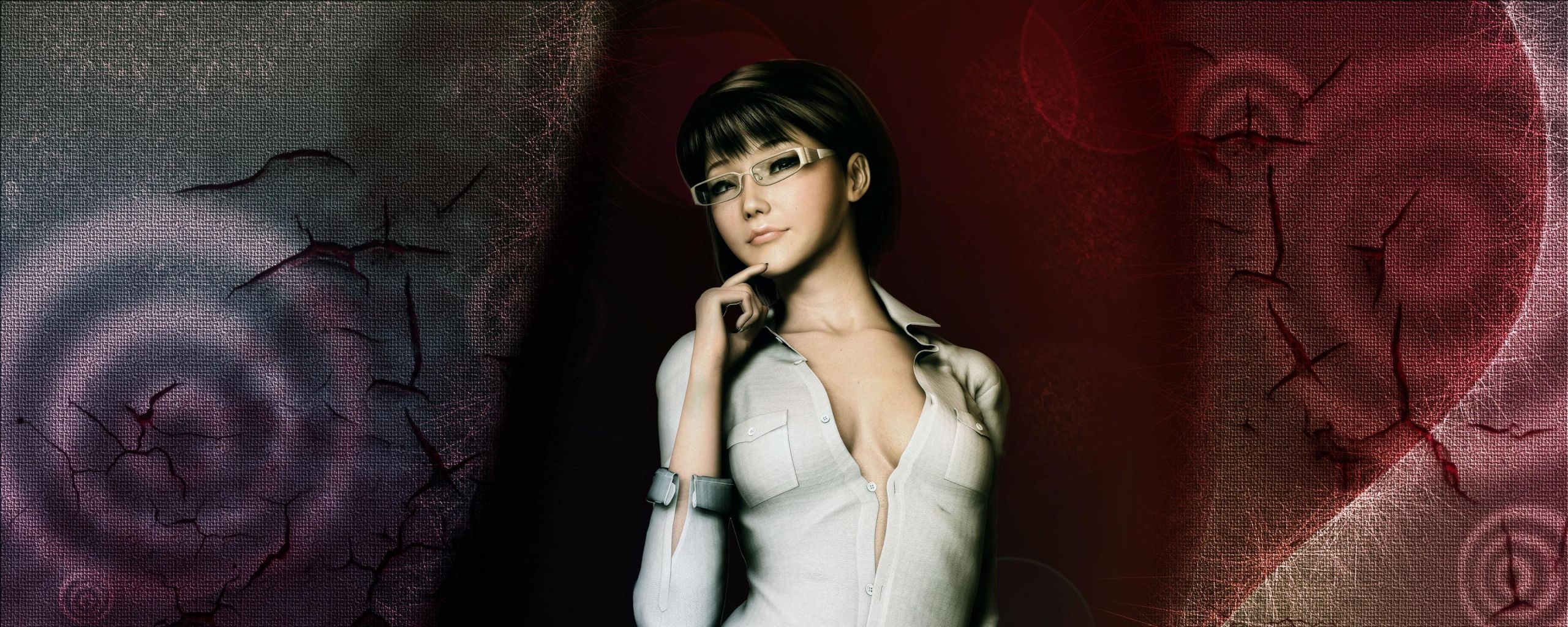 Girl in Shirt 3D Desktop HD Wallpaper