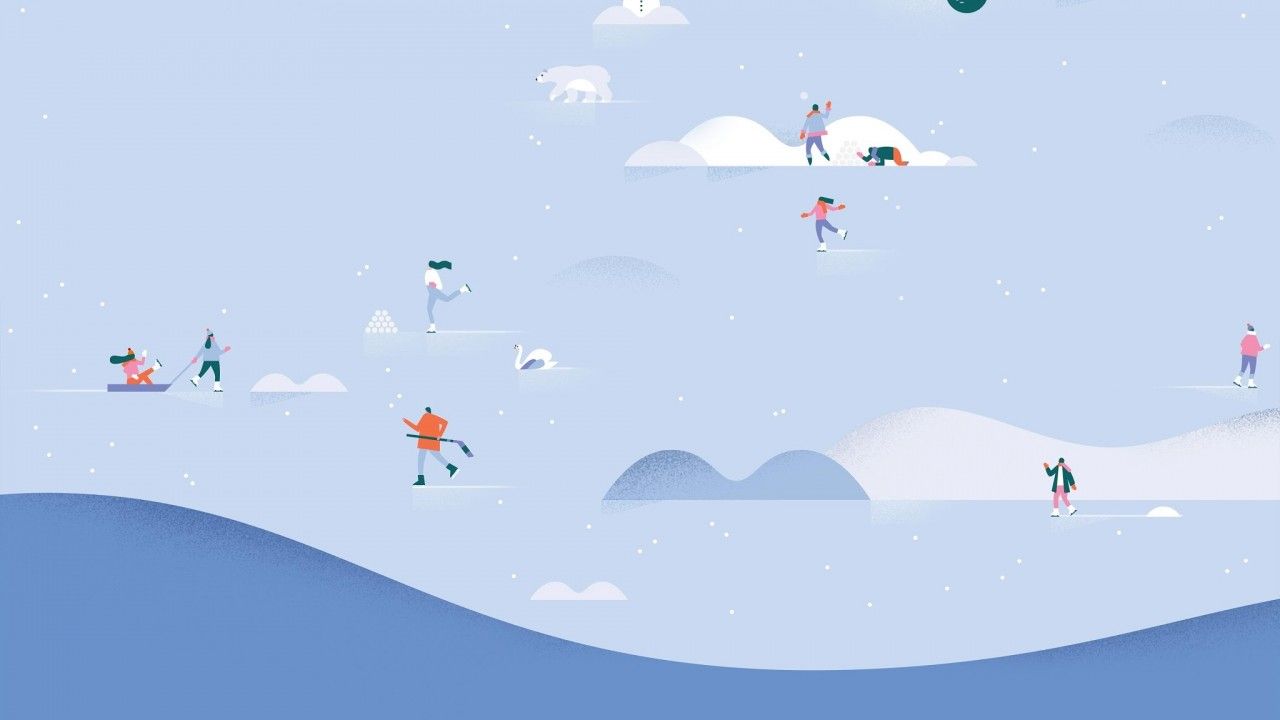 Wallpaper Winter, Sports, Snowman, Minimal, Google Calendar, Creative Graphics,. Wallpaper for iPhone, Android, Mobile and Desktop