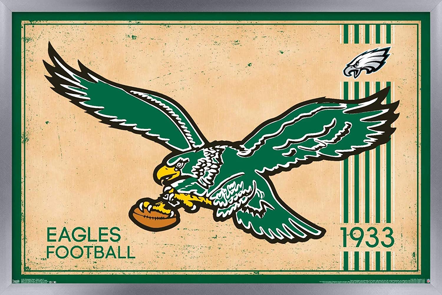Trends International Philadelphia Eagles Retro Logo Wall Poster 22.375 X 34: Home & Kitchen