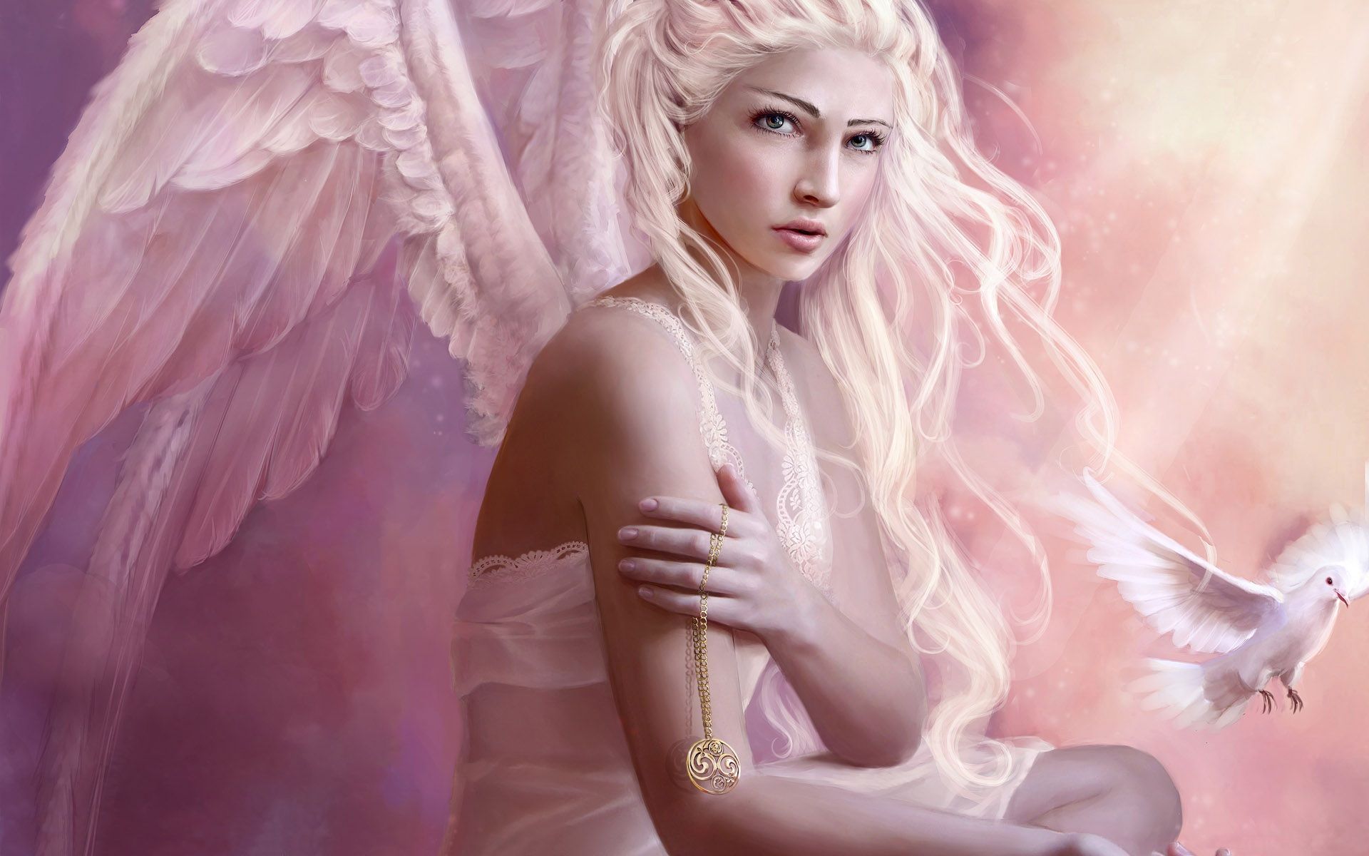 Image detail for -Angel girl white hair Wallpaperx1200 wallpaper download. Angel wallpaper, Angel picture, Fantasy girl