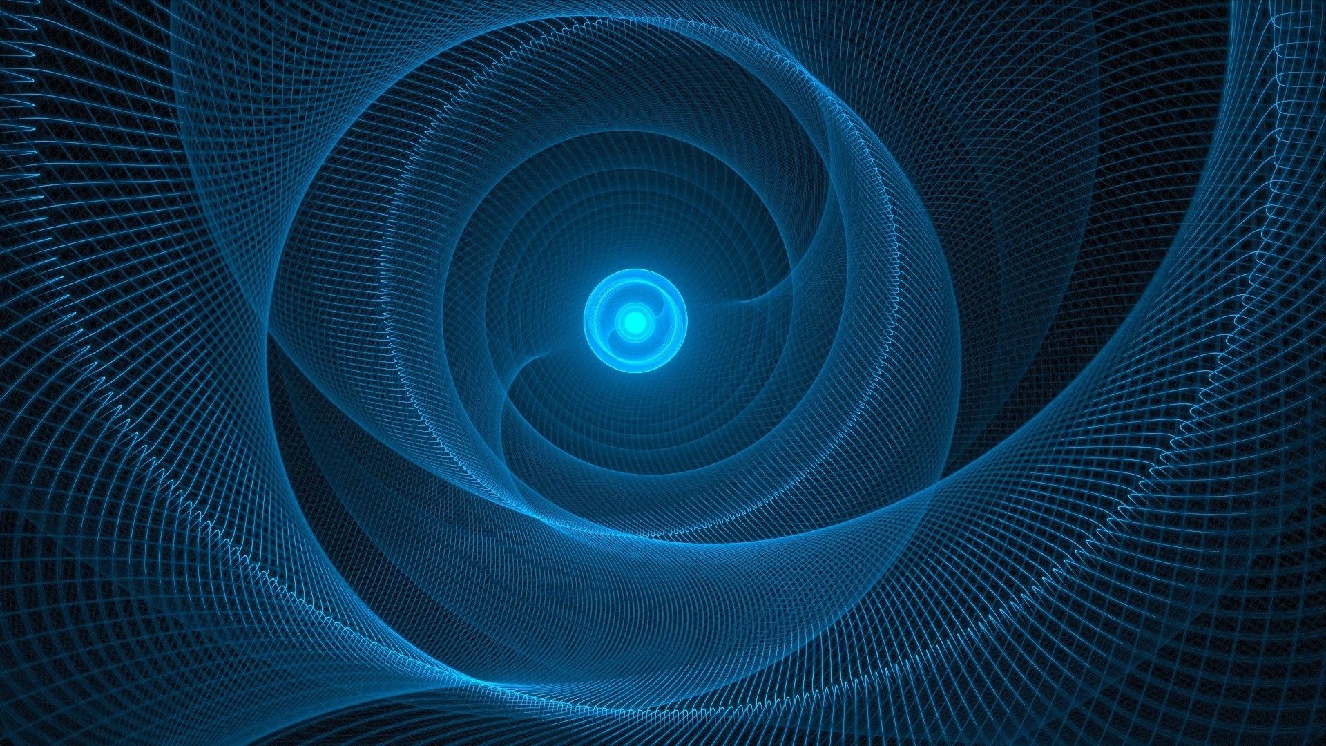 digital Art, Minimalism, CGI, Simple Background, Circle, Spiral, Glowing, Blue, Abstract Wallpaper HD / Desktop and Mobile Background