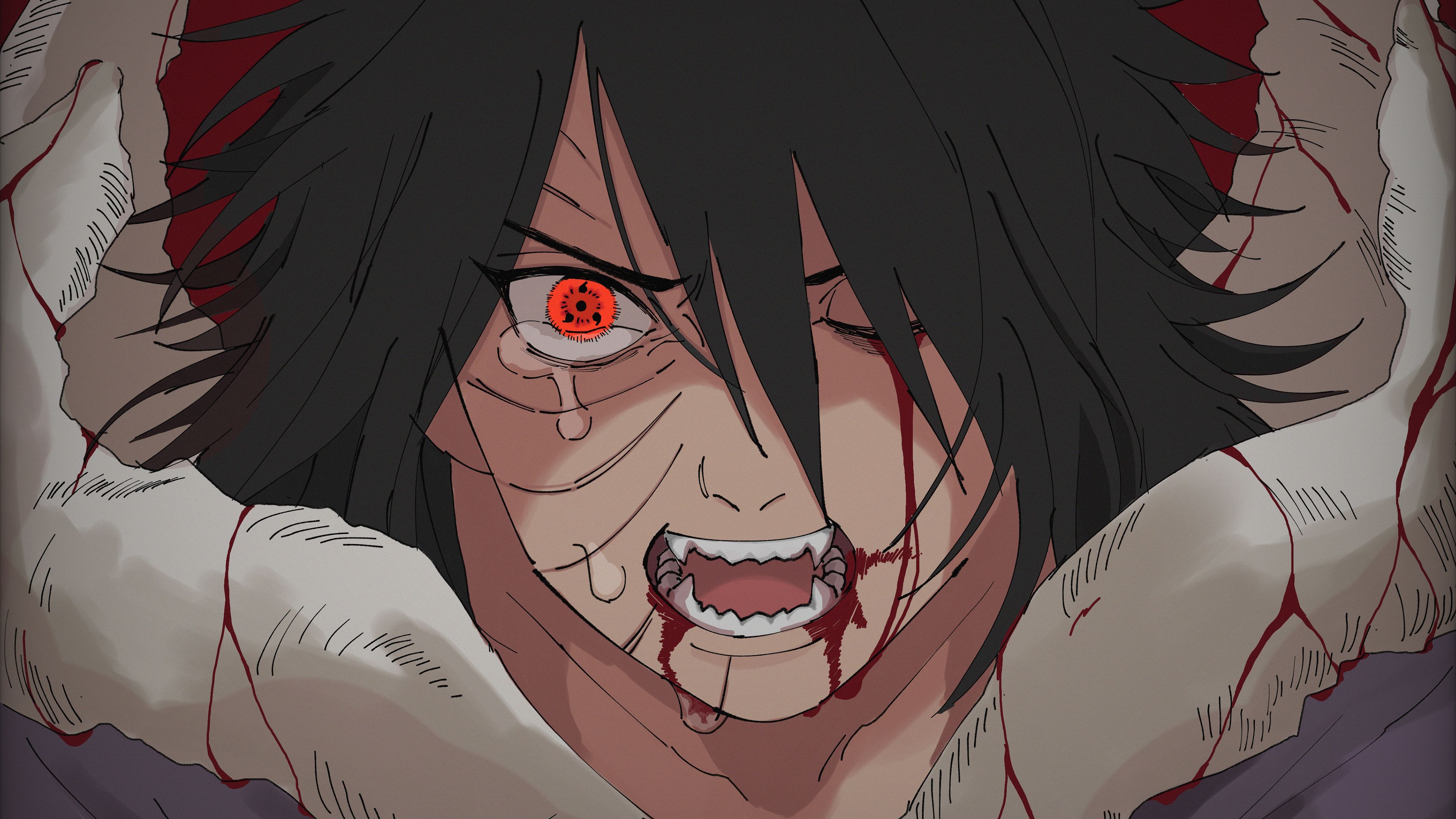 Naruto Crying Blood 4K HD Wallpaper