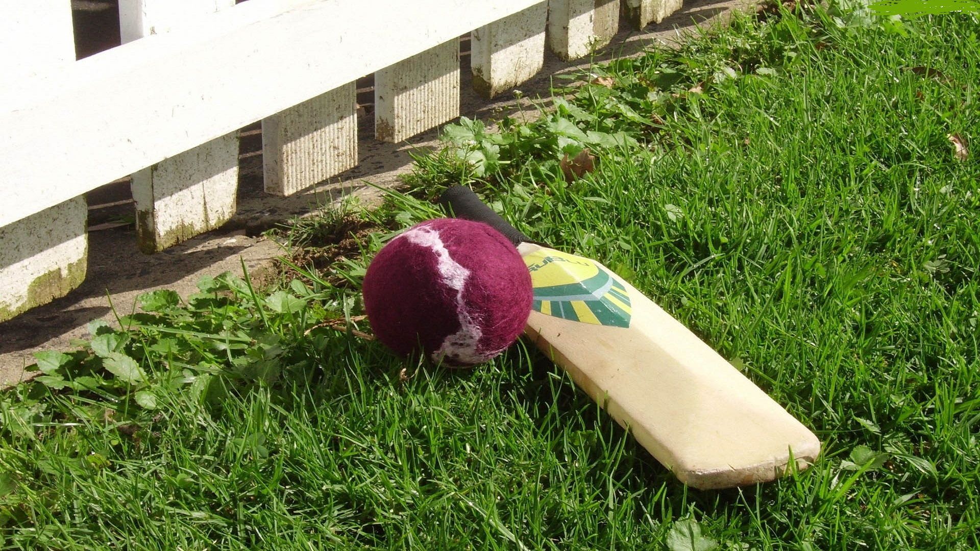 Cricket Ball Bat Hd Wallpaper Free