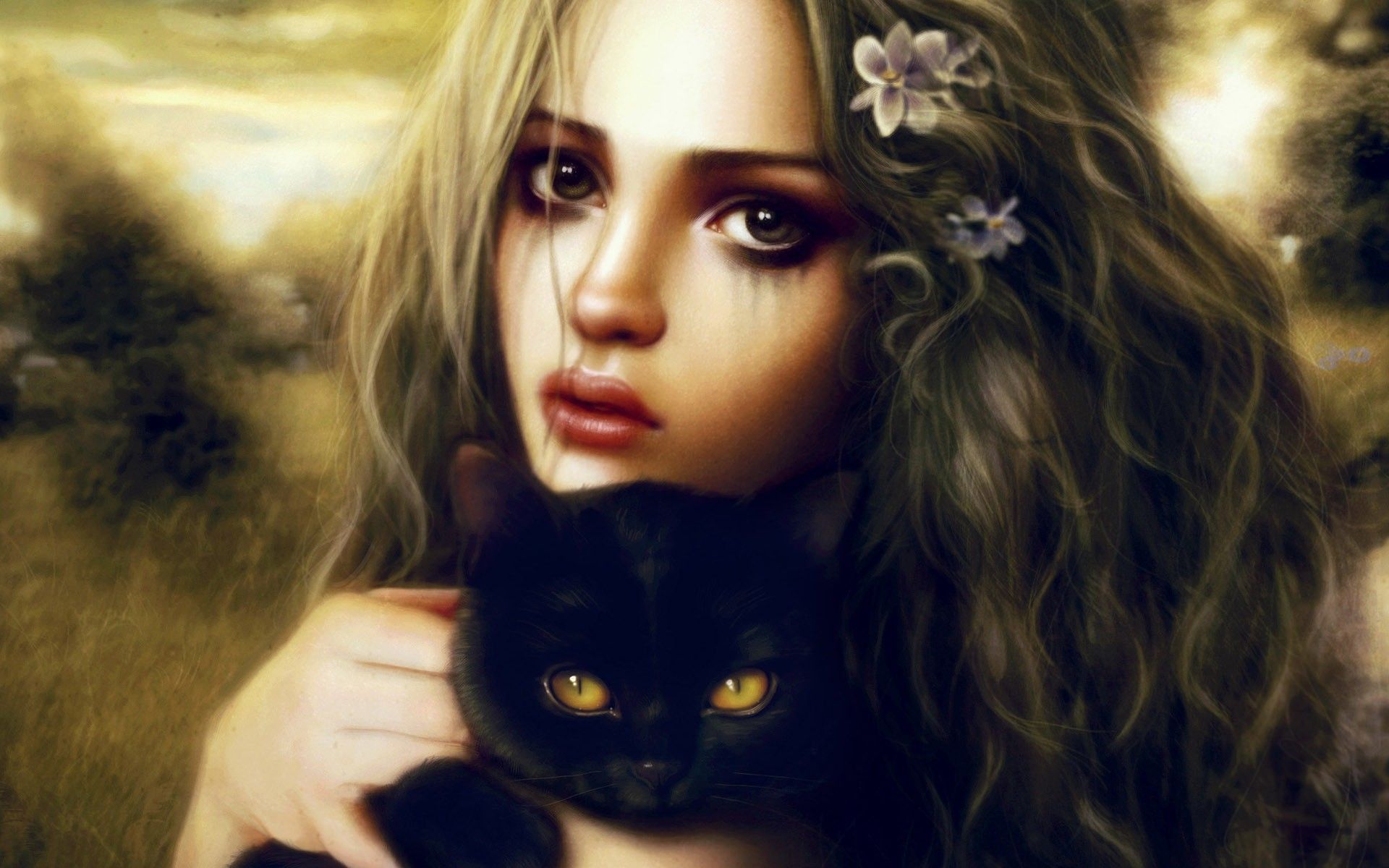 Don't know who is the artist, but whow. Beauty illustration, Beauty, Black cat art