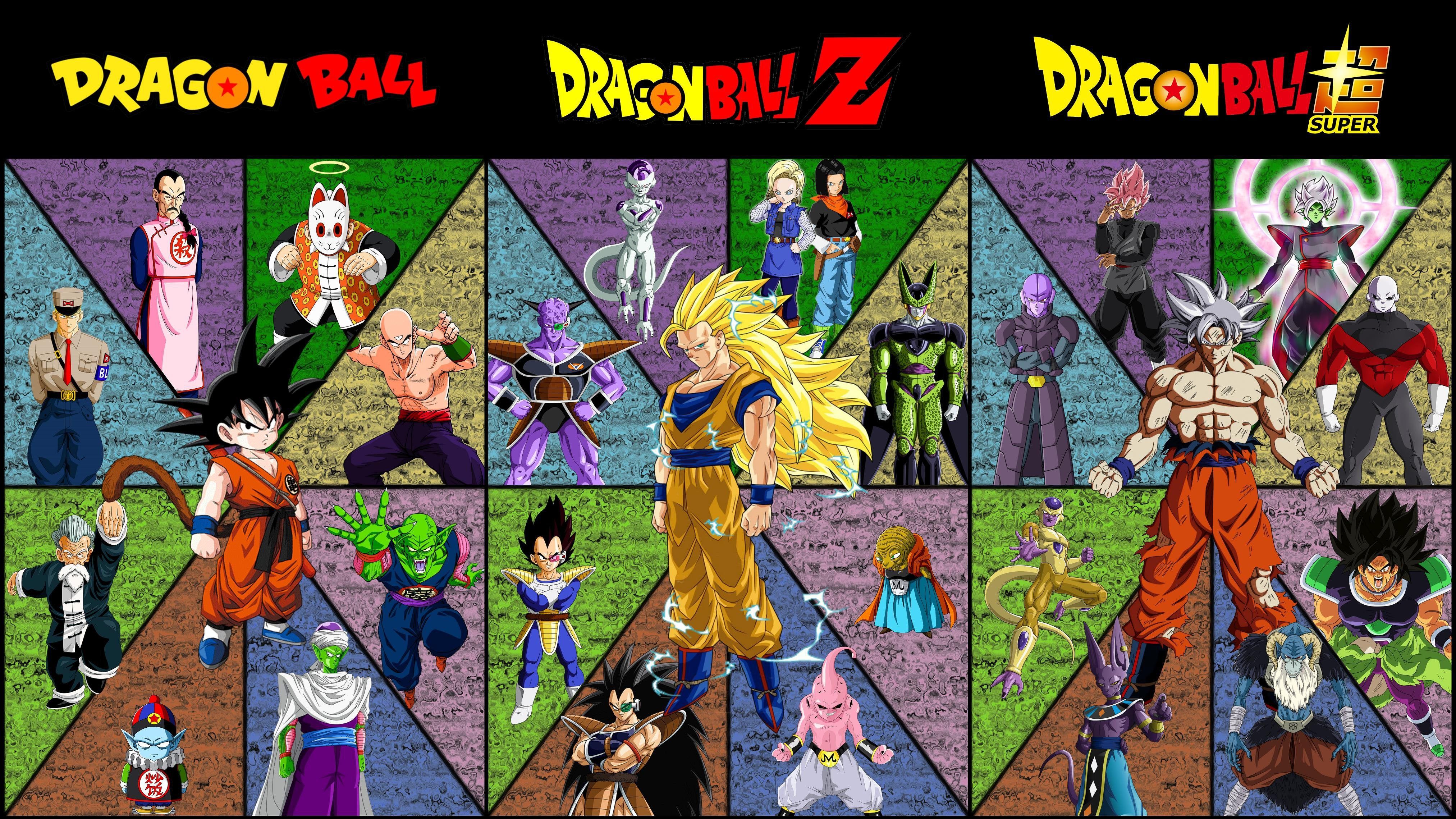 OC] All Major Dragon Ball Z Super Villains And Rivals [4050x2278]