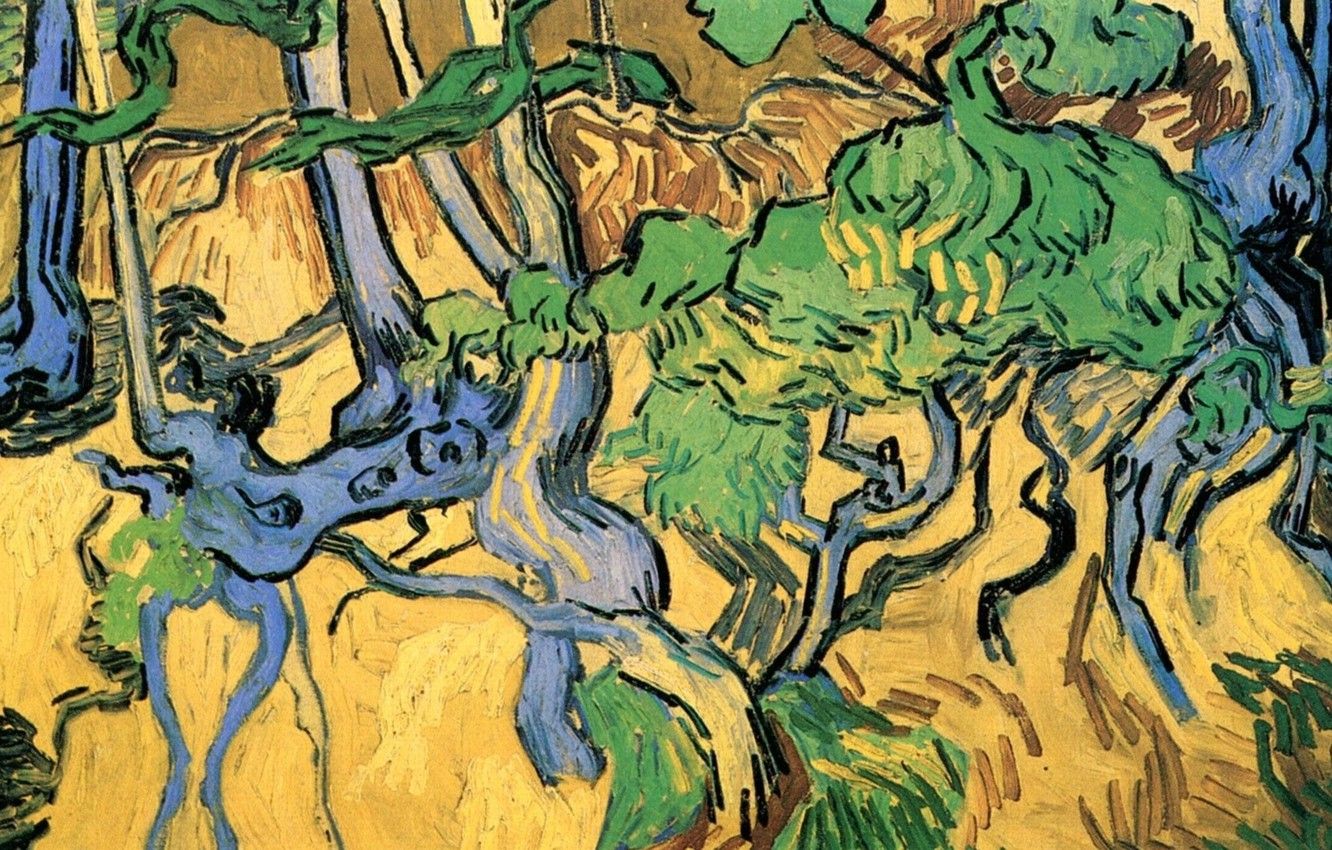 Wallpaper Vincent van Gogh, Tree Roots, and Trunks image for desktop, section живопись