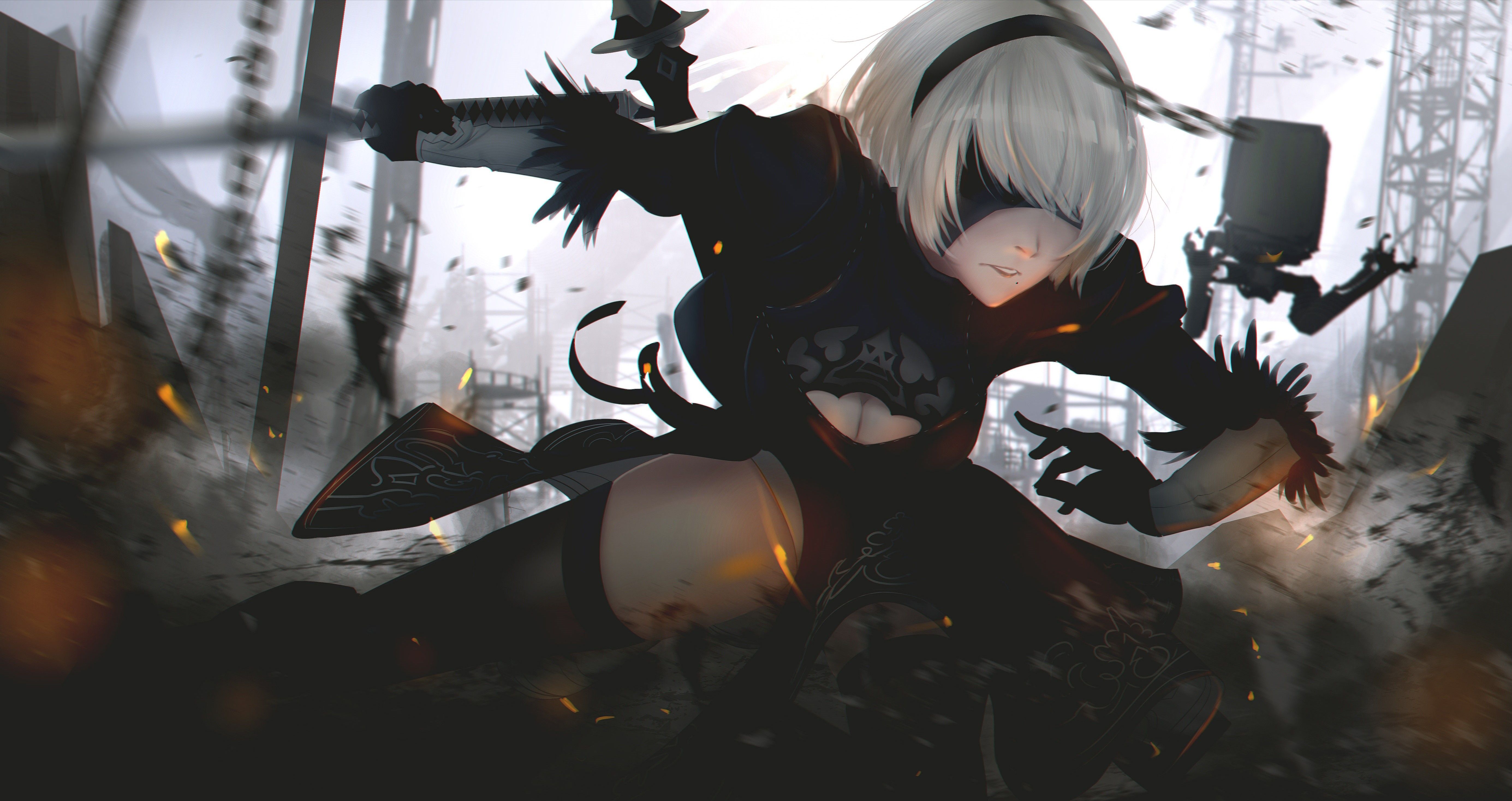 nier automata 2b sexy ass anime wallpaper