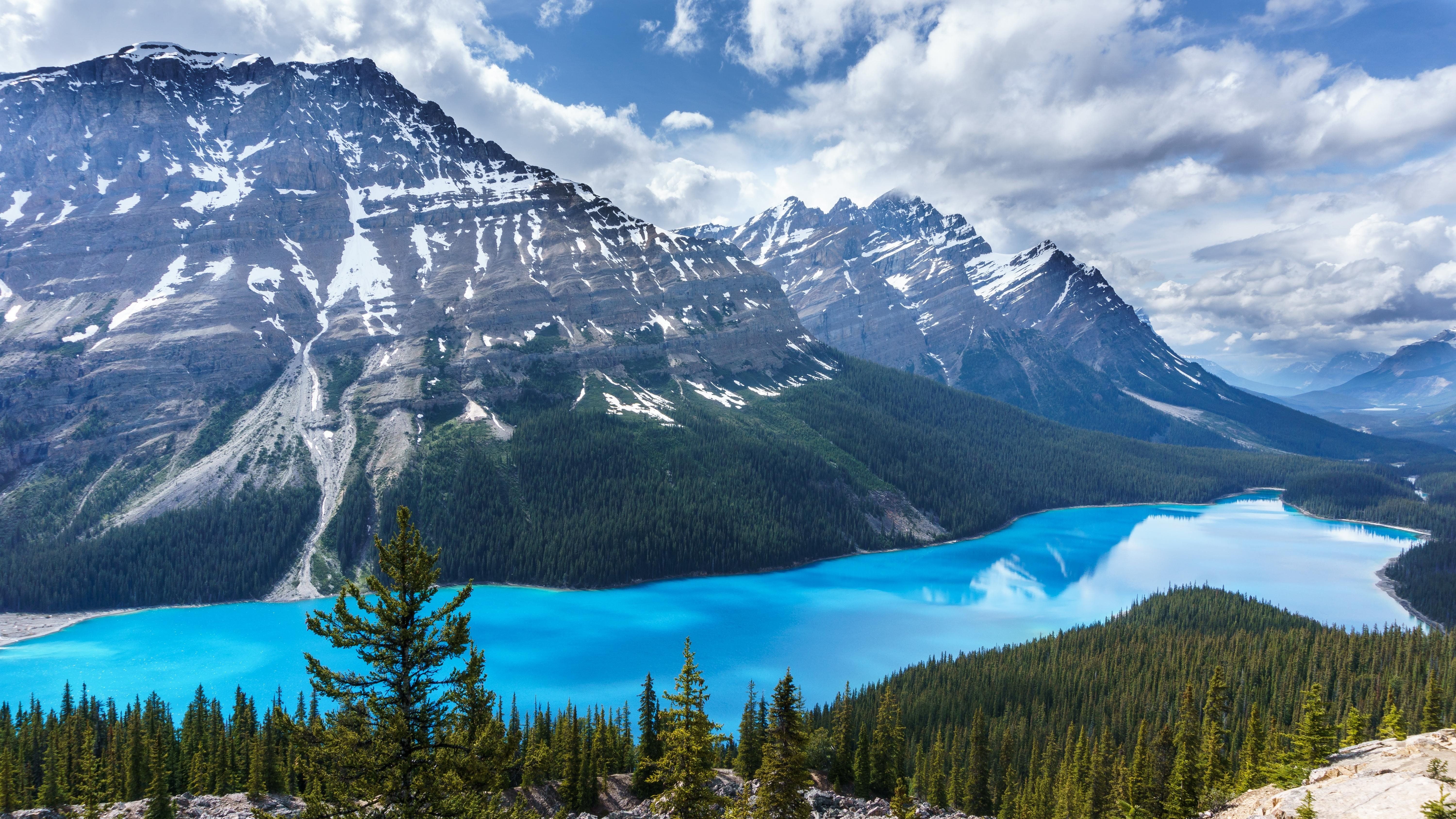 lake, Mountains, Trees, Sky, Canada .hdwallpaperim.com