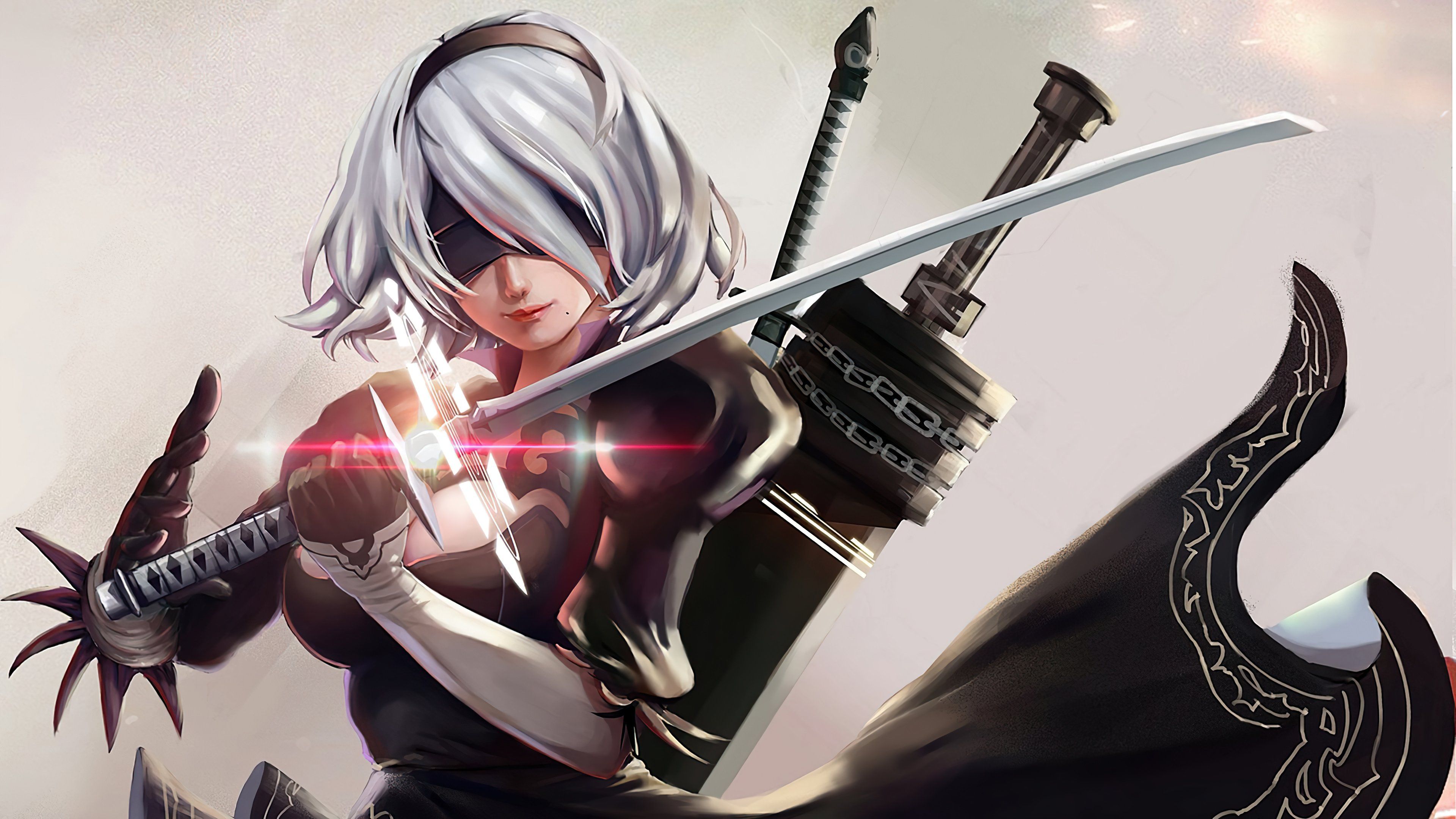 2B, anime-aesthetic, anime-, anime-x-reality, nier-automata, anime HD phone  wallpaper