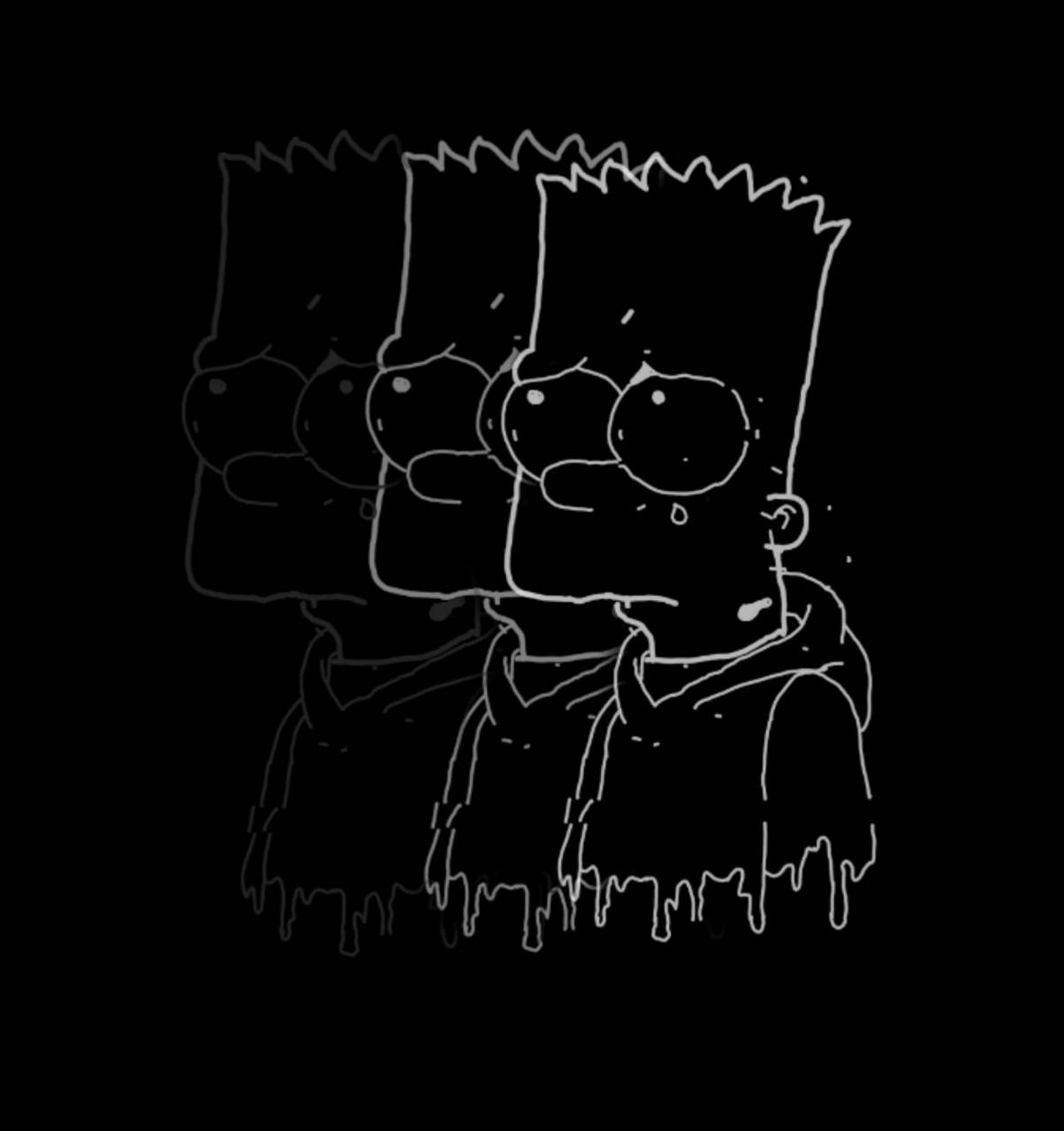 Барт симпсон на черном фоне