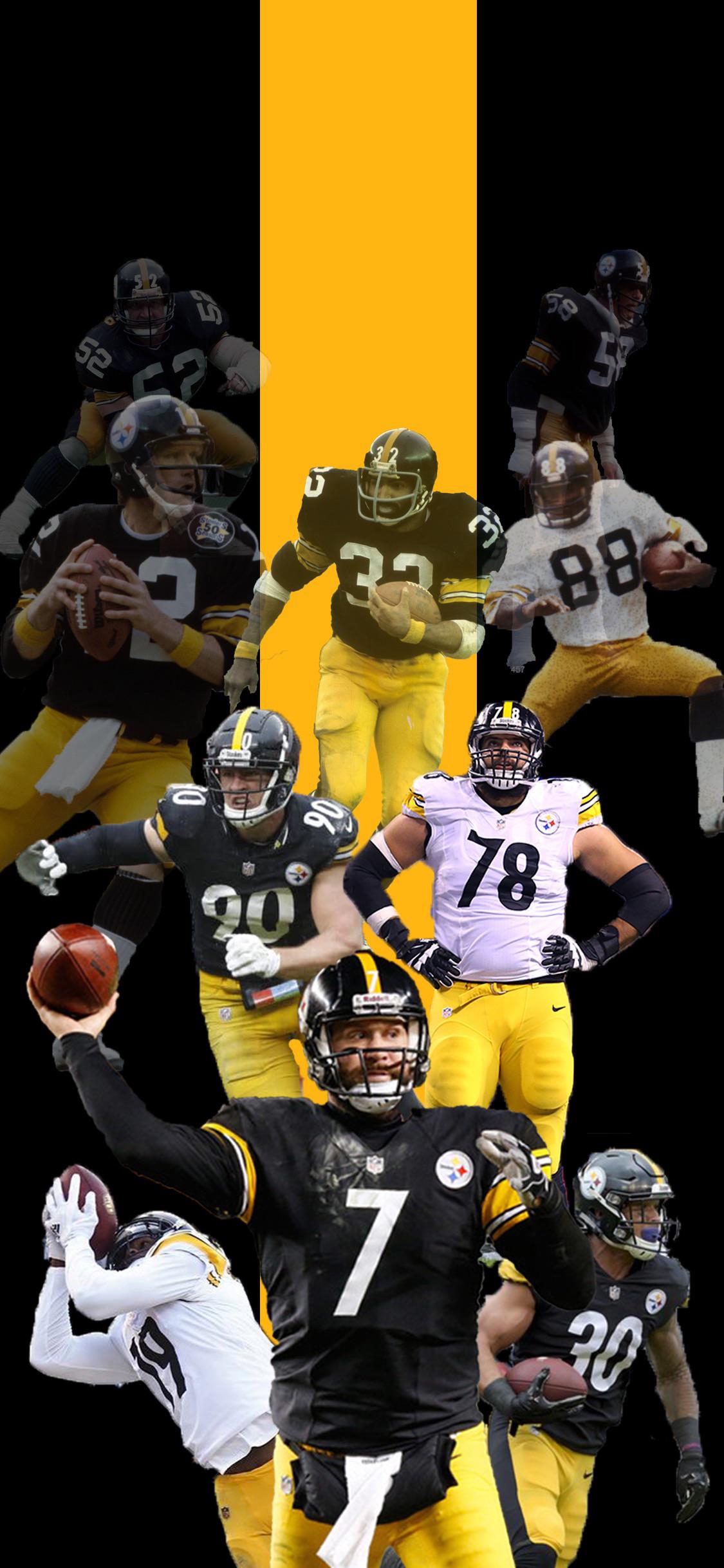 Wallpaper I made with some of my favorite past and present Steelers