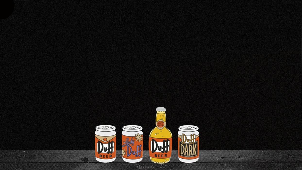 Duff Beer Alcohol Simpsons Black wallpaperx1024