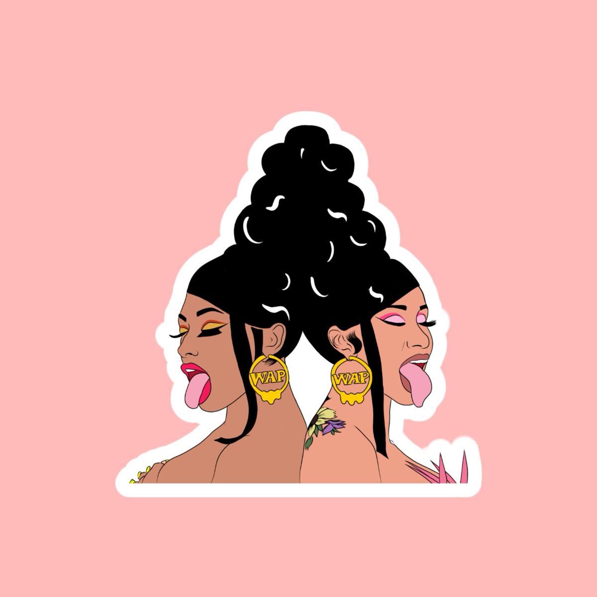 HipHop Stickers Cardi B and Megan Thee Stallion WAP. Etsy. Cardi b, Black girl cartoon, Black girl art