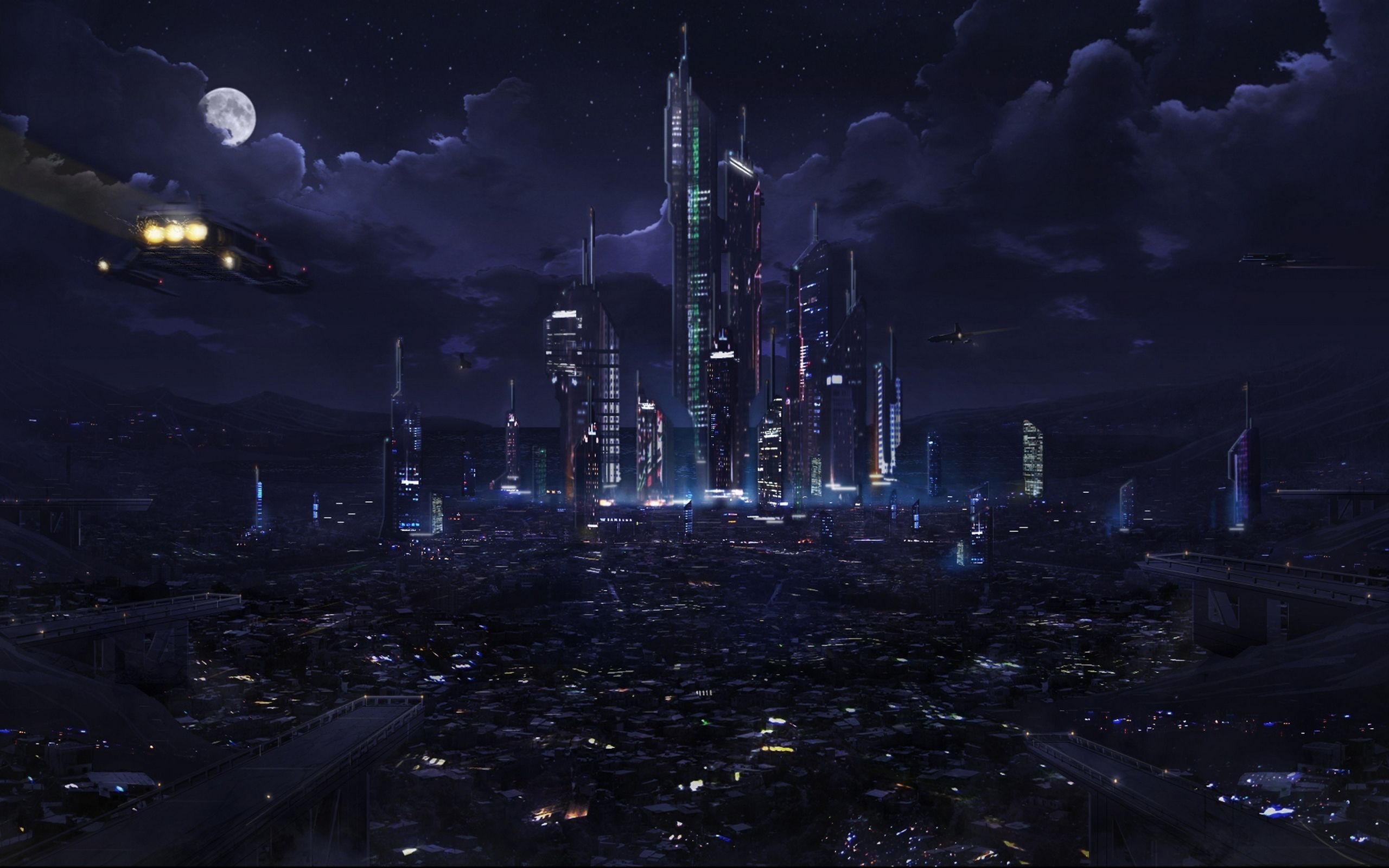 Futuristic City Wallpaper (2560×1600). Futuristic City, Space Fantasy, Fantasy City