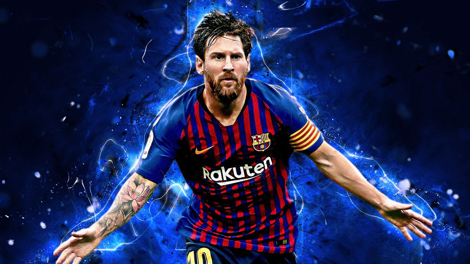 Download wallpaper 1600x900 artwork, footballer, celebrity, lionel messi, 16:9 widescreen 1600x900 HD background, 14730
