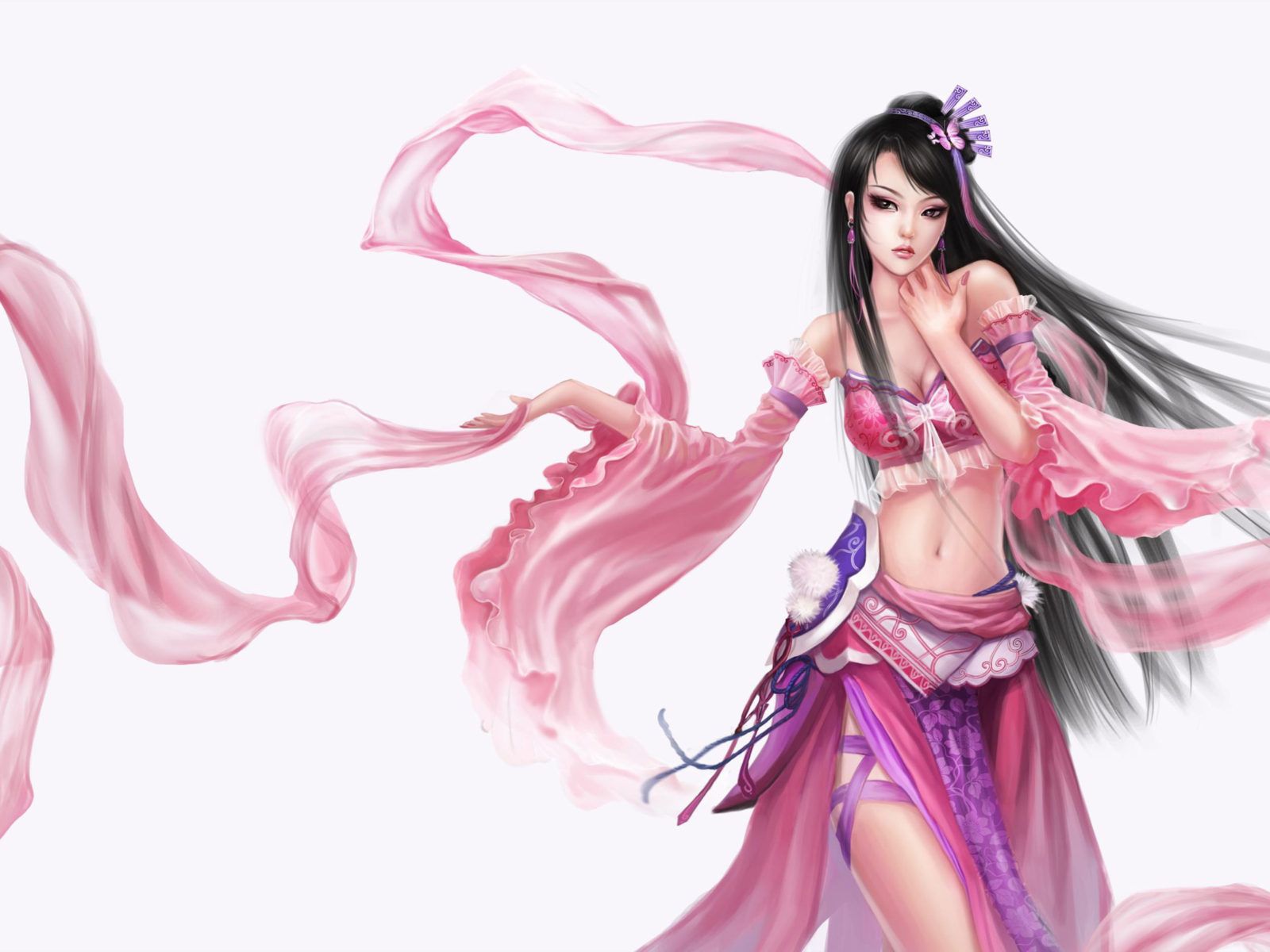 Asian Dancer Oriental Dance Dancing Beautiful Chinese Girl With Black Long Hair Waterfall HD Wallpaper 3840x2400, Wallpaper13.com