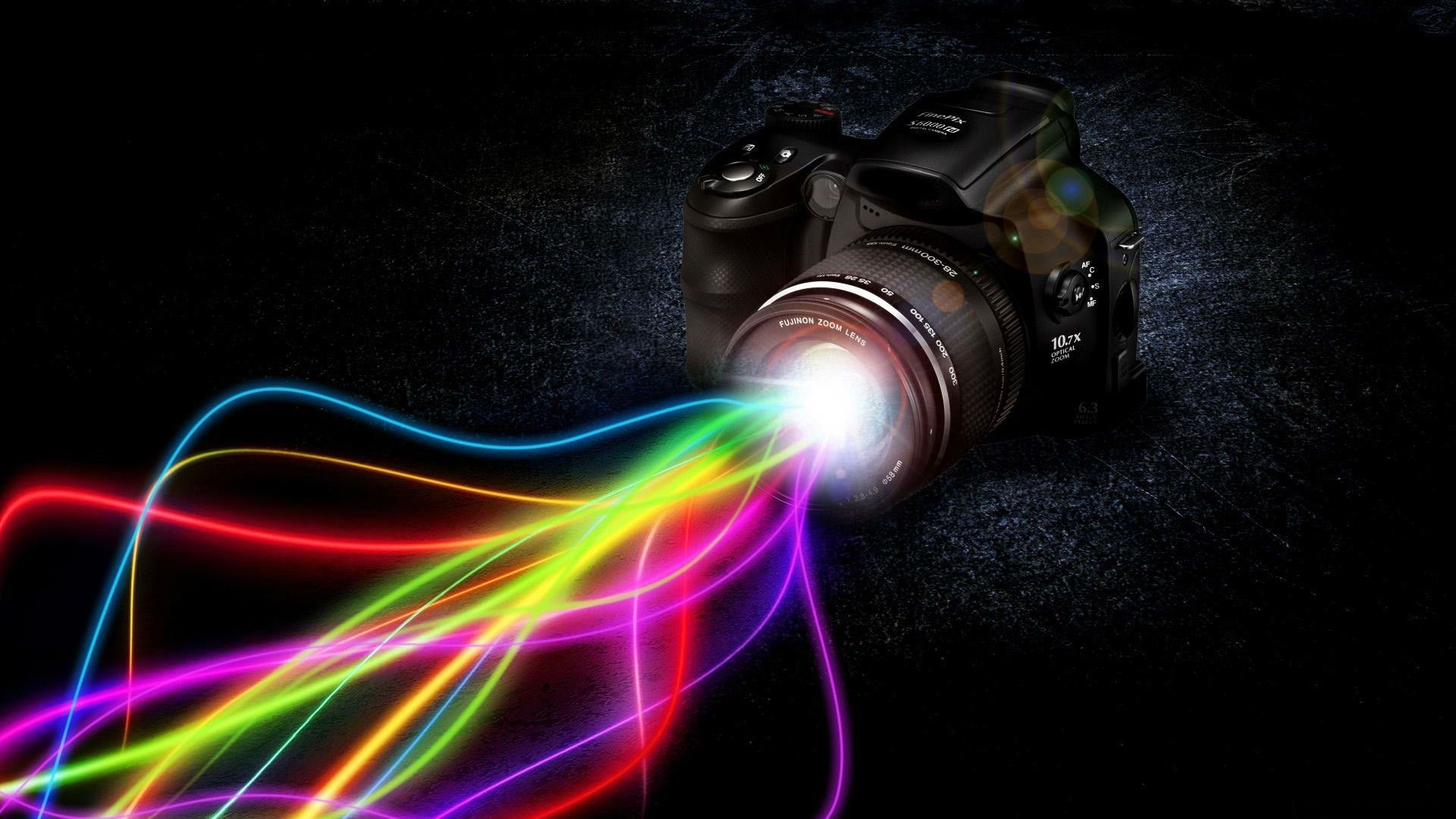 Cg digital art tech camera manipulation rainbow color wallpaperx1080