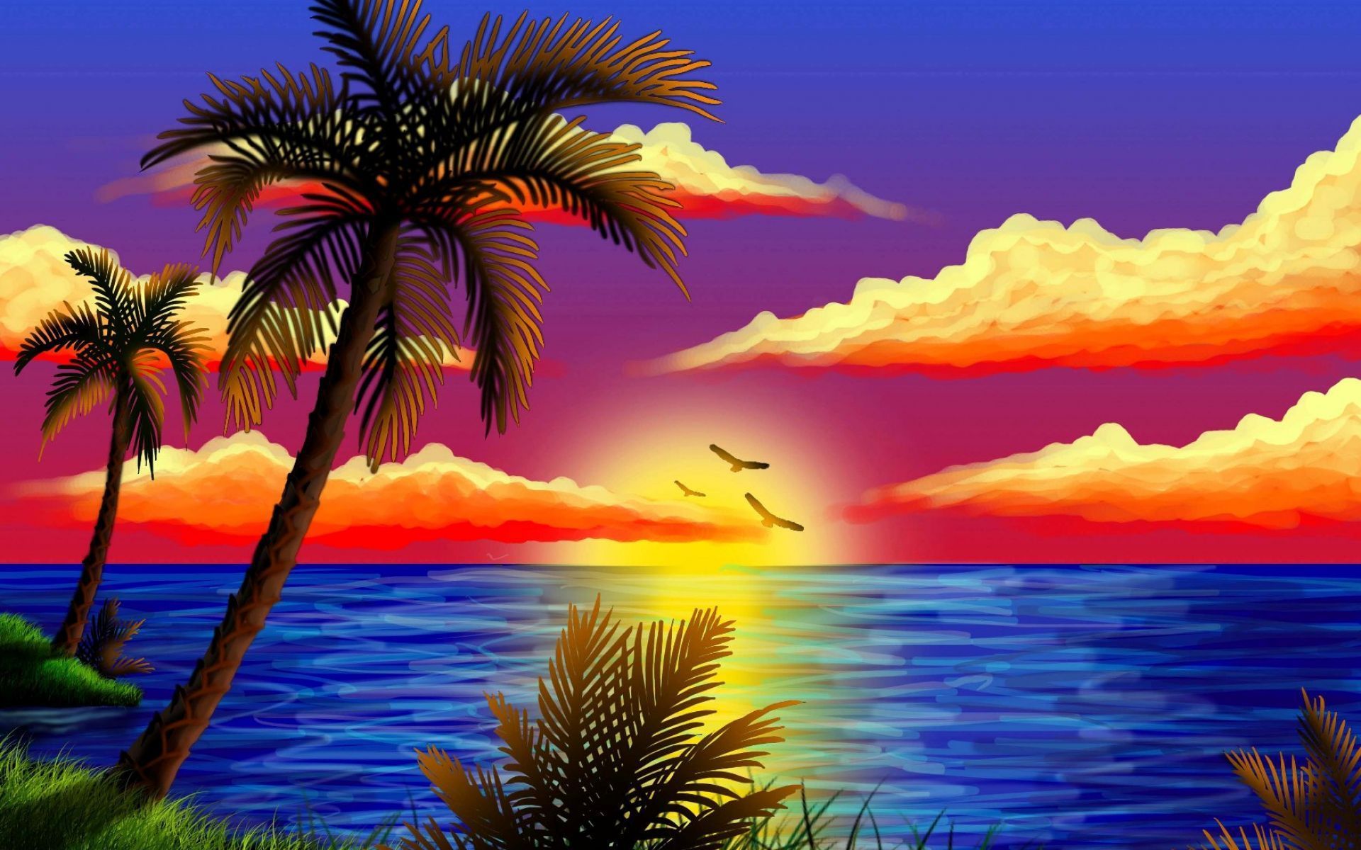 Nature Painting Wallpaper Walllpapers. Nature paintings, Sunset painting, Painting wallpaper