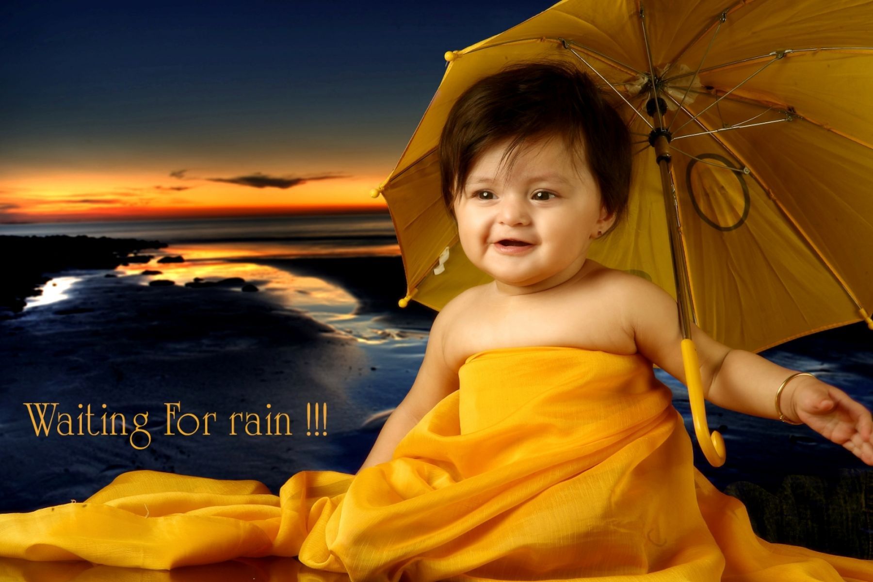 Beautiful Baby With Yellow Dress. HD Cute Wallpaper for Mobile and Desktop