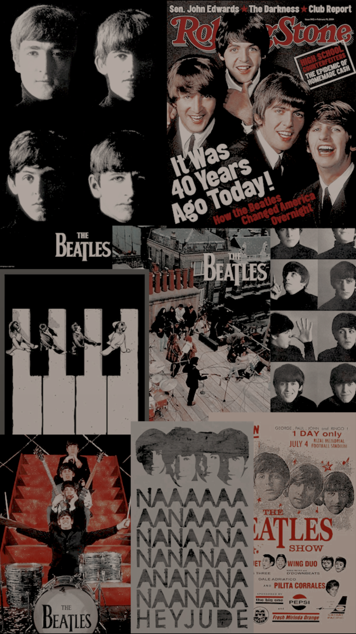 The Beatles Wallpaper 4K, Rock band, Illustration