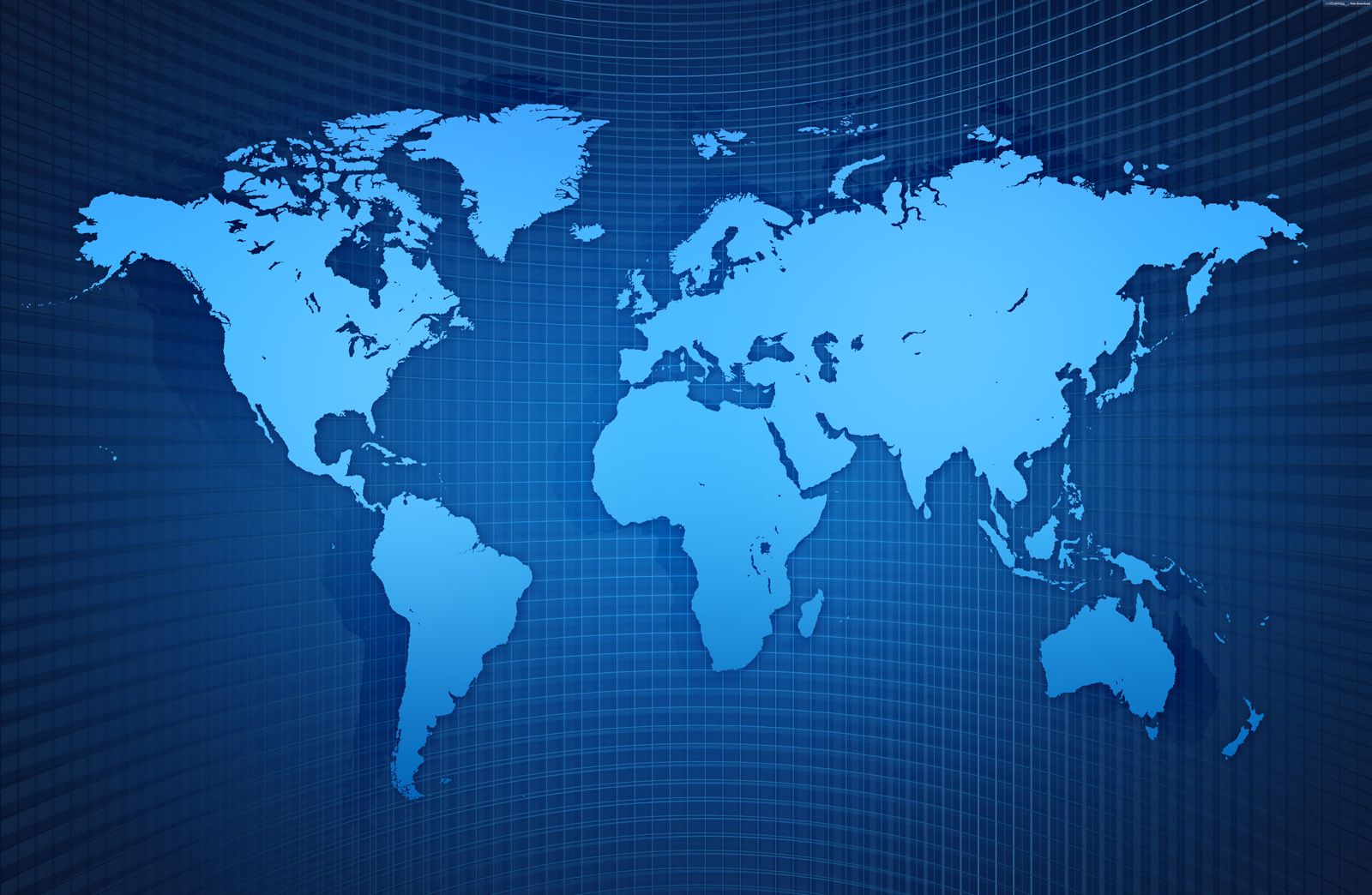 Blue World Map Free PPT Background for your PowerPoint