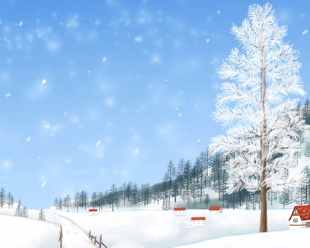 冬季高清雪景壁纸桌面-壁纸图片大全